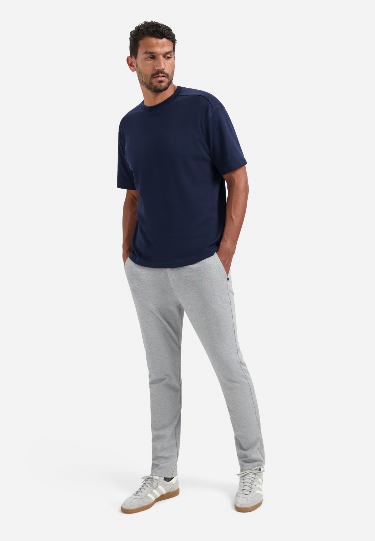 NO EXCESS Chinohose »No Excess Melierte Jerseytasche Pants Stretch Jersey«