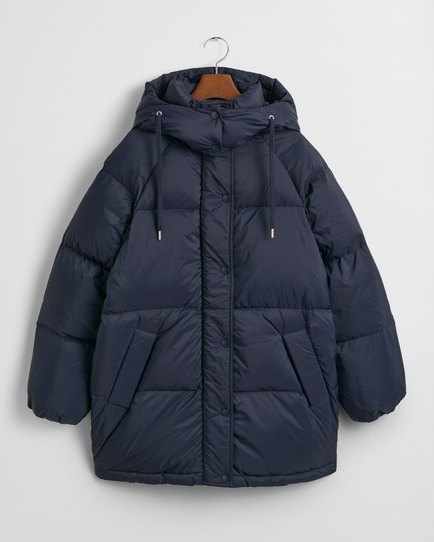 Gant Steppjacke »MID LENGTH DOWN JACKET«, mit Kapuze, mit 2-Wege-Reißverschluss