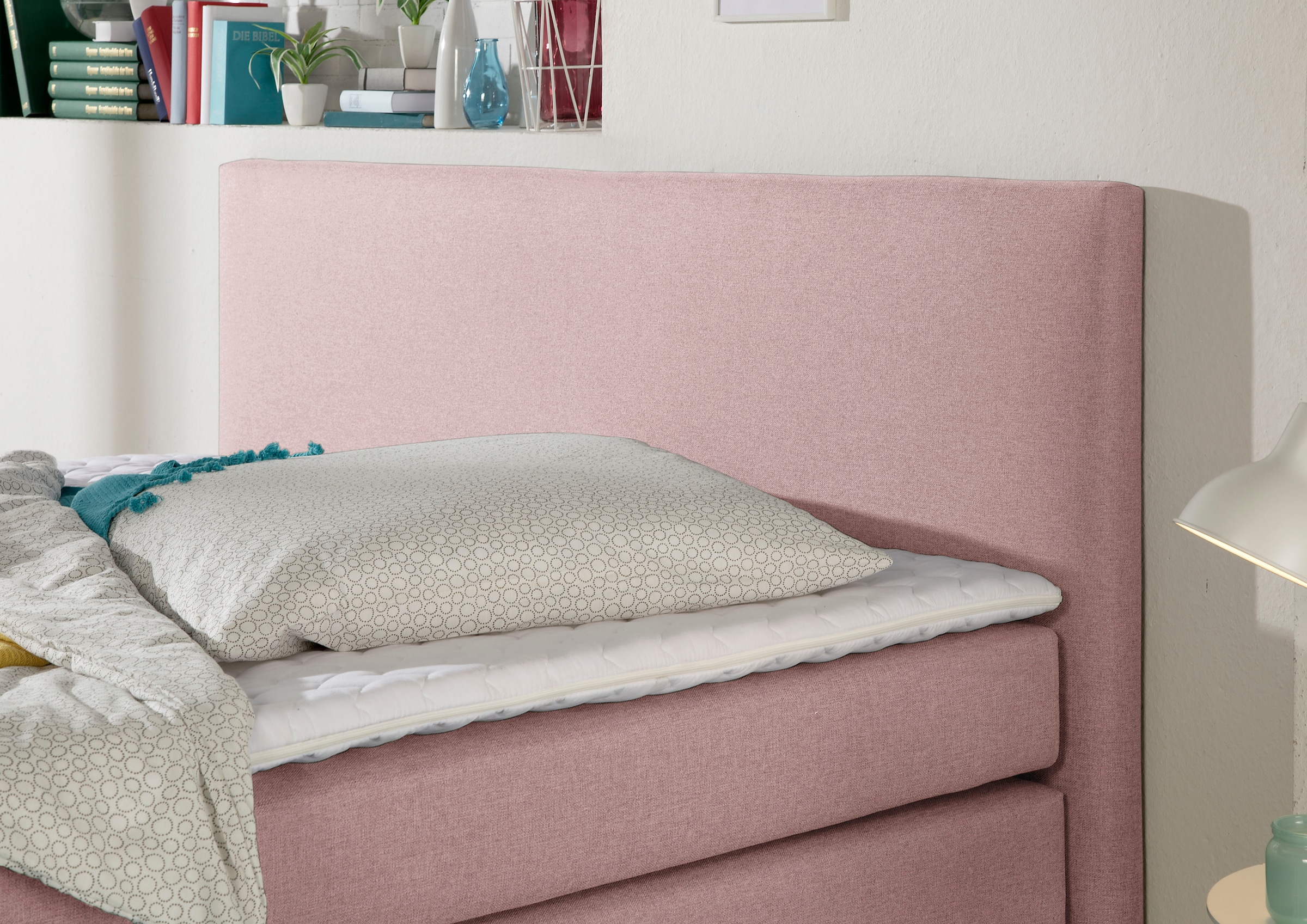 INOSIGN Boxspringbett »Eliana«, inkl. Topper, in 4 Breiten, 3 Matratzenarten und 2 Härtegraden