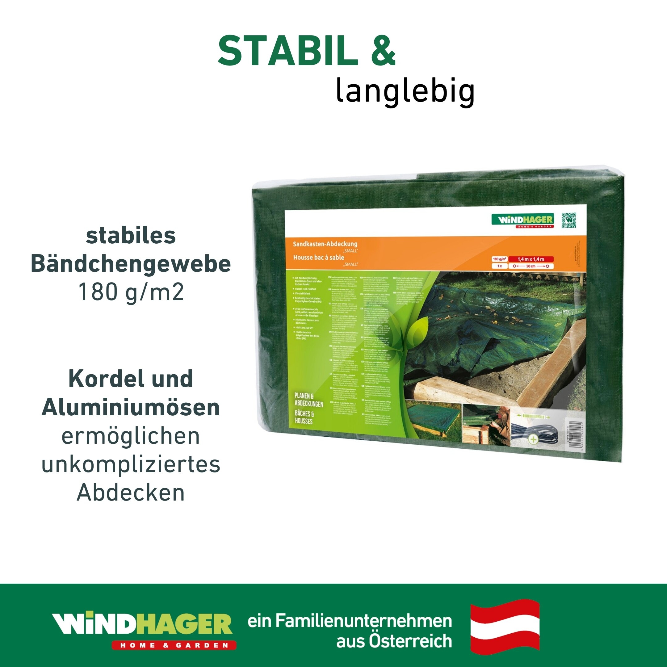 Windhager Sandkasten-Abdeckplane »MEDIUM« 1,7x1,7 m, mit Kordel zur Befestigung