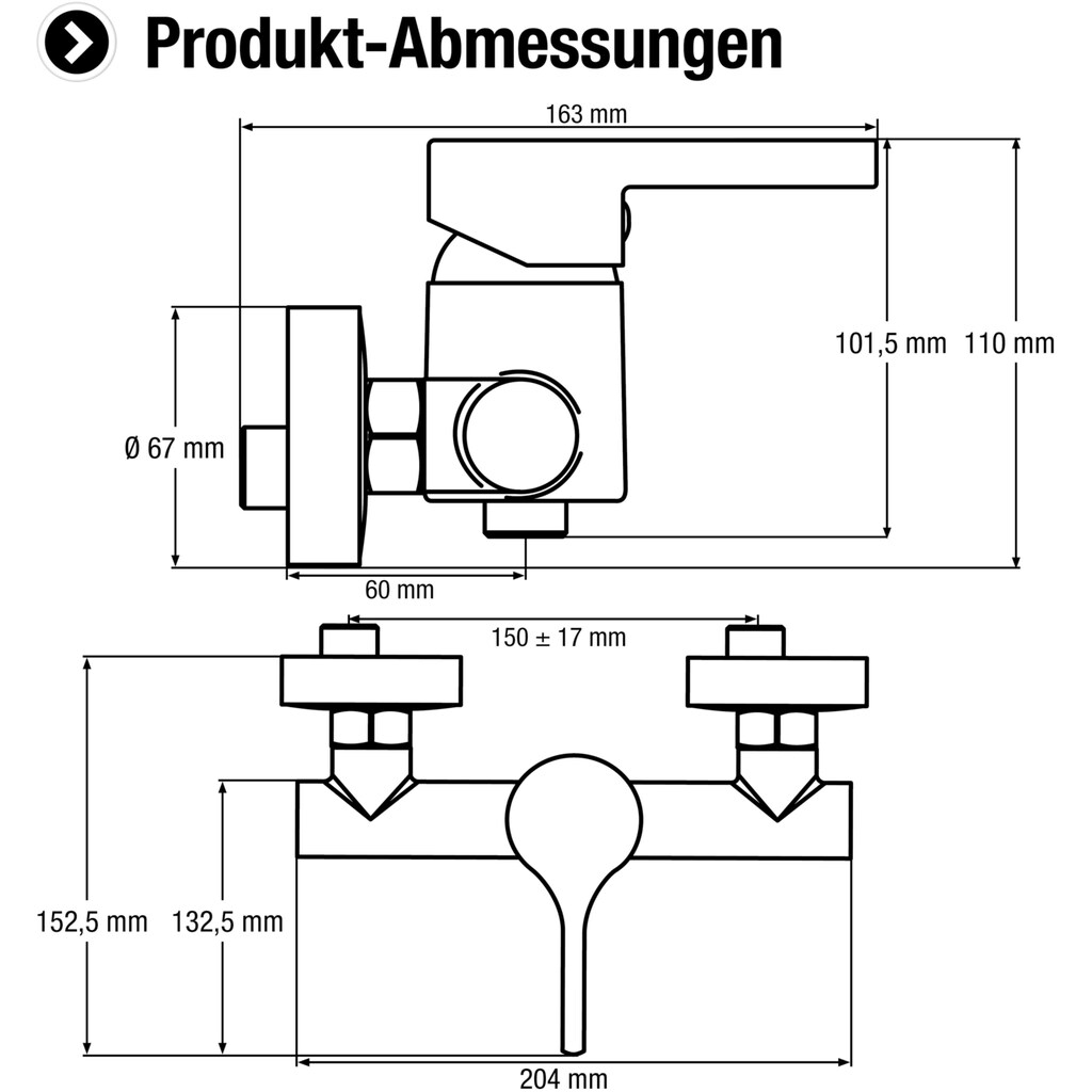 CORNAT Duscharmatur »"Skagen" Hochwertiger Messingkörper- verchromt - 1/2 Zoll Brauseabgang«