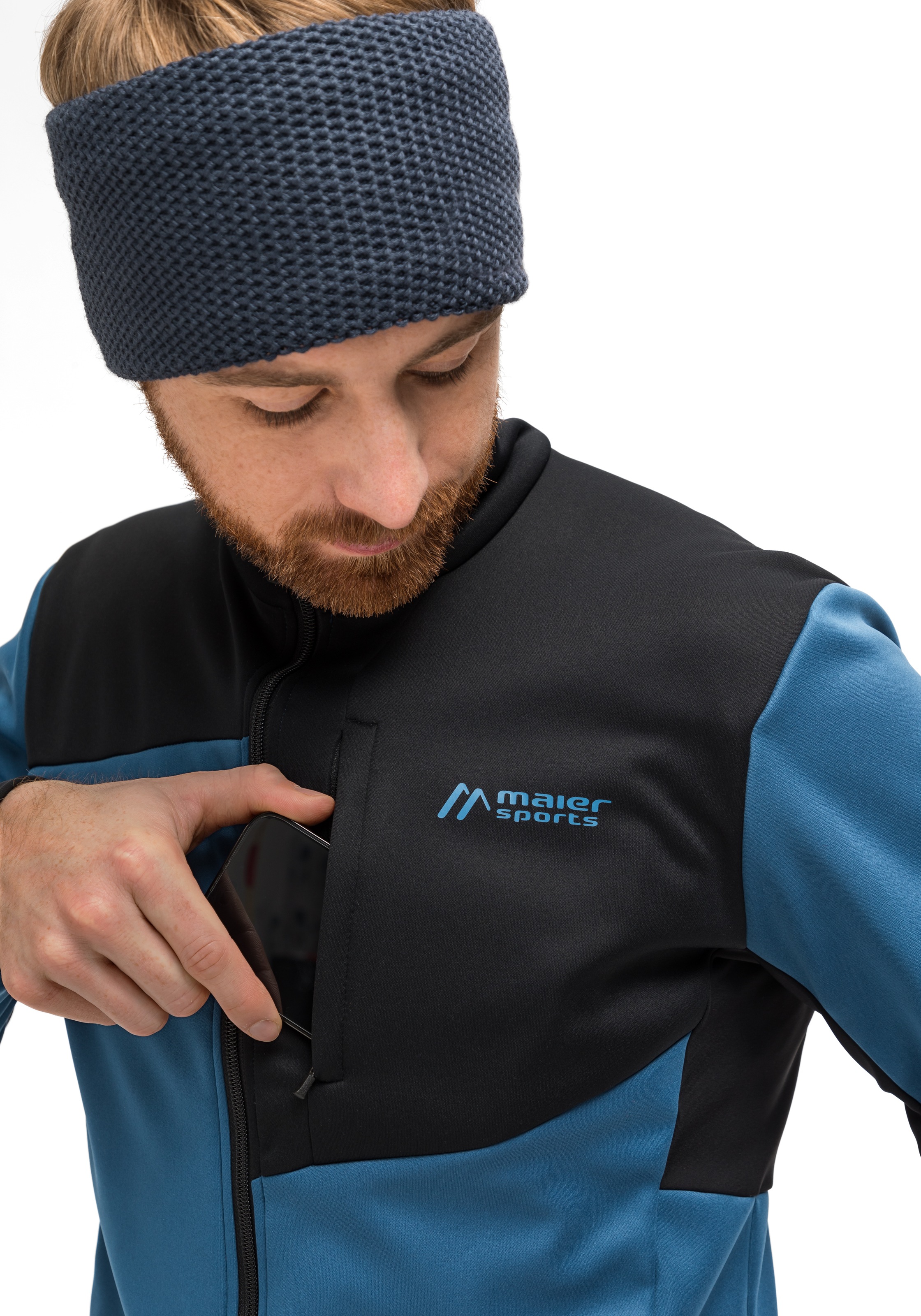 Maier Sports Skijacke »Malselv M«, Herren Langlaufjacke, Softshelljacke, 3 geräumige Taschen