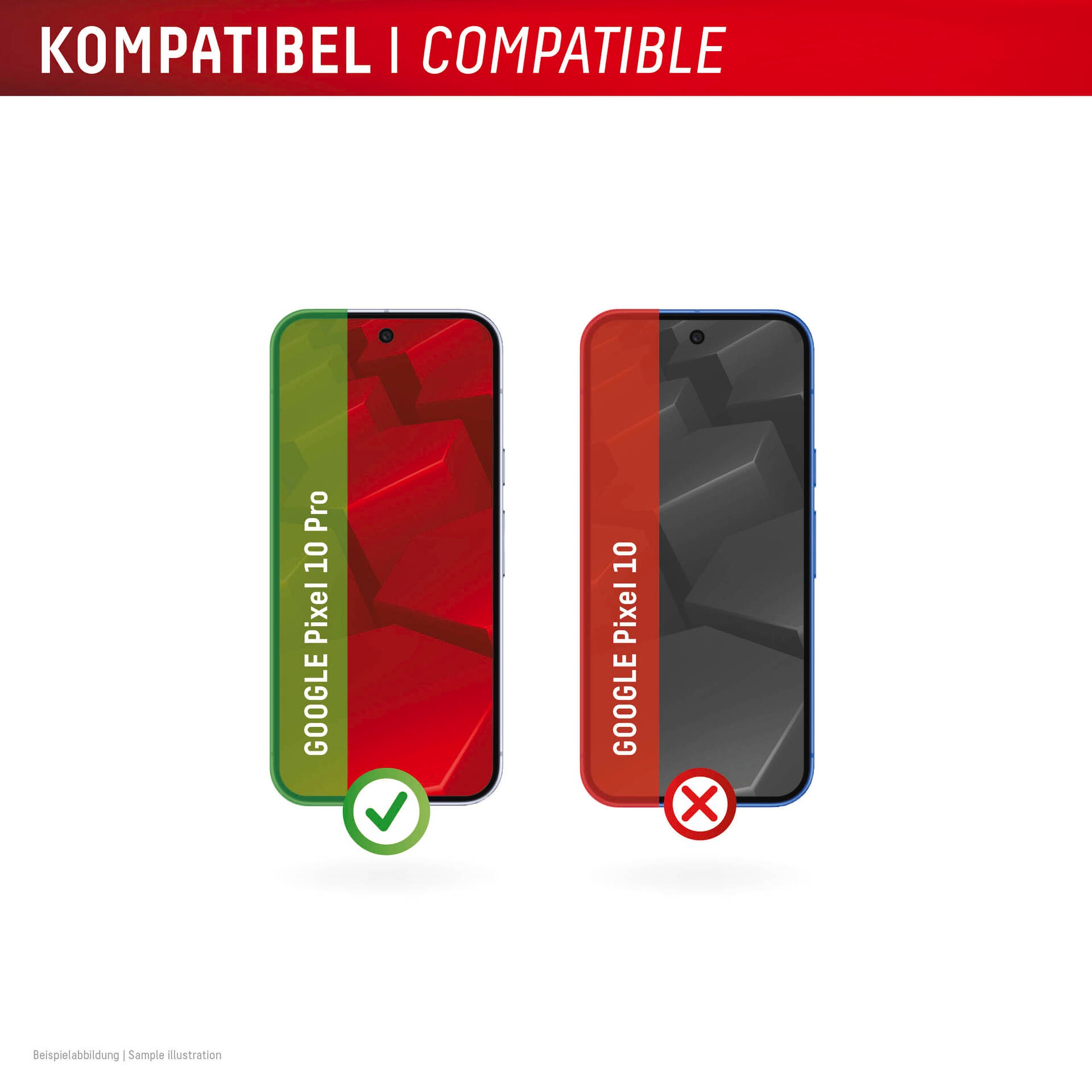 Displex Displayschutzglas »Real Glass Screen Protector inklusive Case« für Google Pixel 10 Pro Displayschutzfolie, Schutzfolie, Bildschirmschutz, kratz- & stoßfest