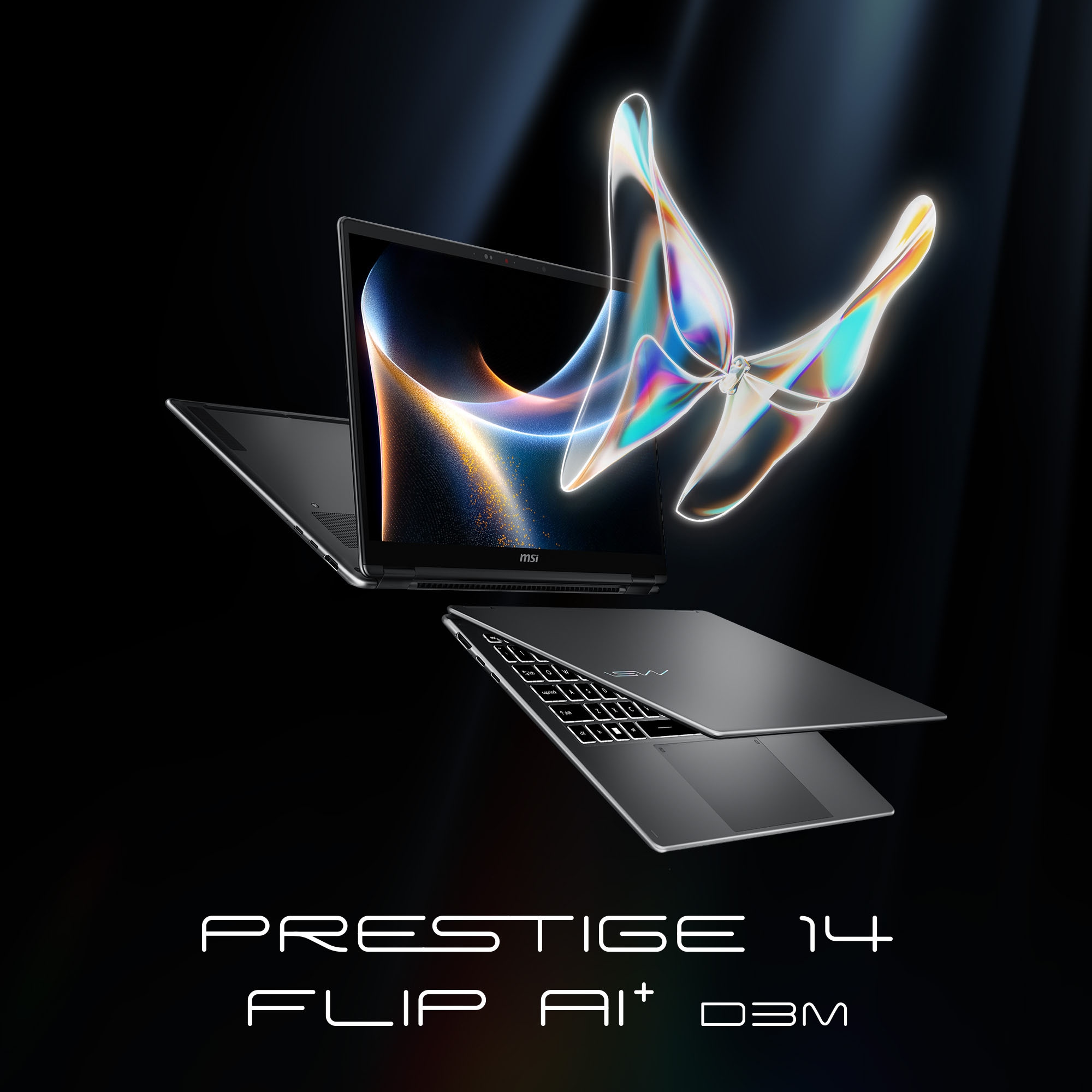 MSI Convertible Notebook »Prestige 14 Flip AI+ D3MTG-055« 35,7 cm / 14 ″ Intel Core Ultra 9 Intel Graphics 2.000 GB SSD