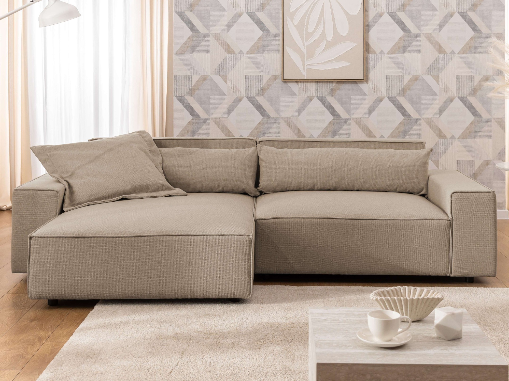 OTTO home Ecksofa »KINLEE Design-Sofa mit Recamiere rechts/links, Maße B/T/ günstig online kaufen