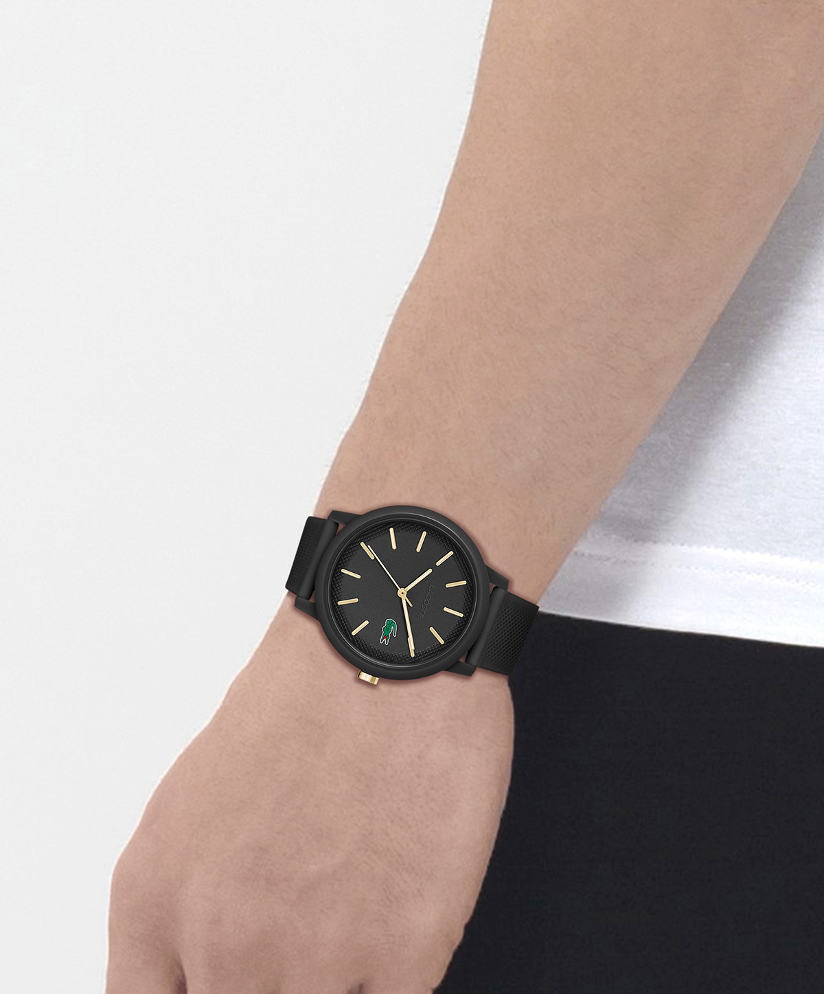 Lacoste Quarzuhr »LACOSTE.12.12«, Armbanduhr, Herrenuhr, Mineralglas, Silikonarmband