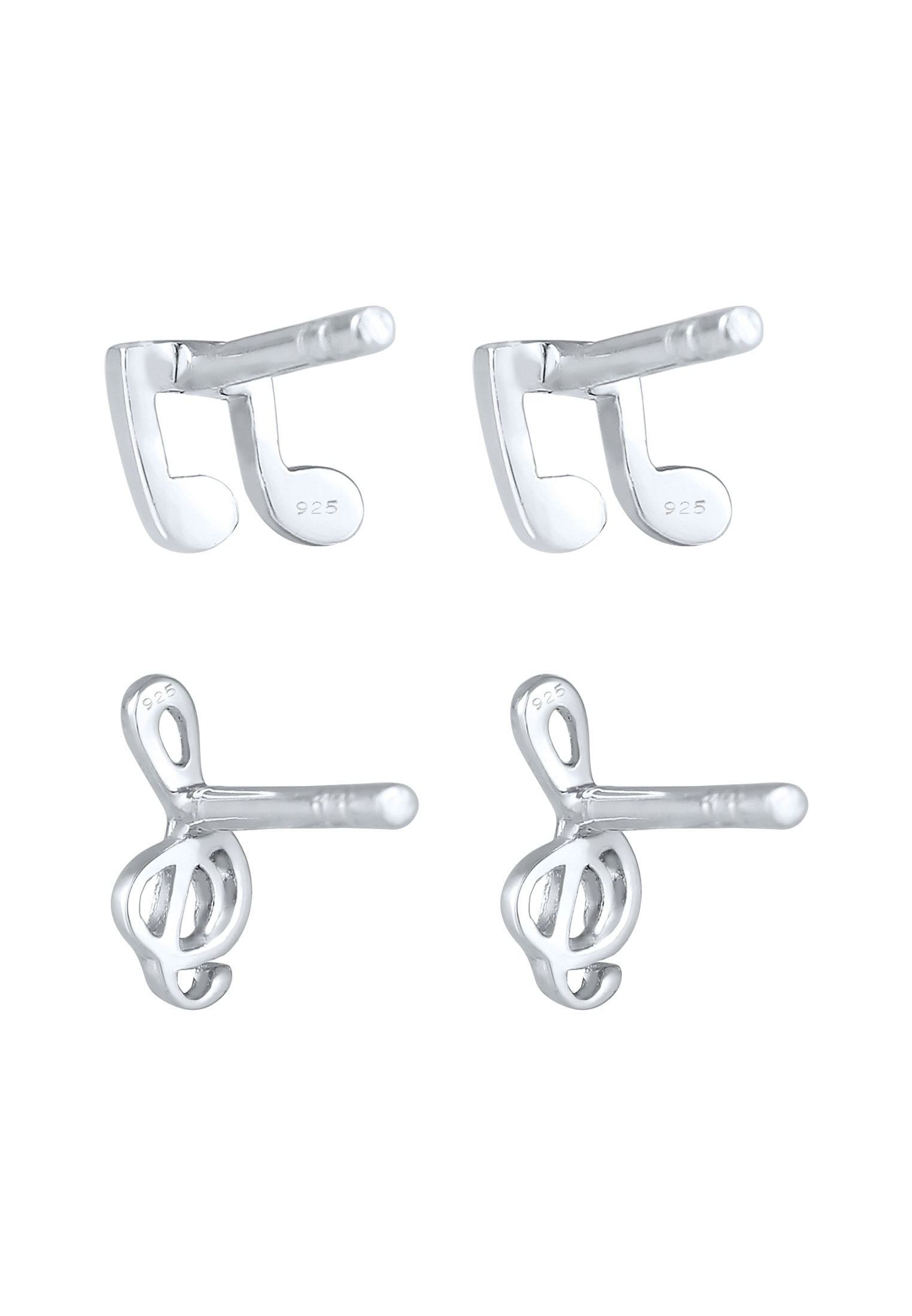 Elli Paar Ohrstecker »2er Paar Notenschlüssel Note Musik 925 Silber«