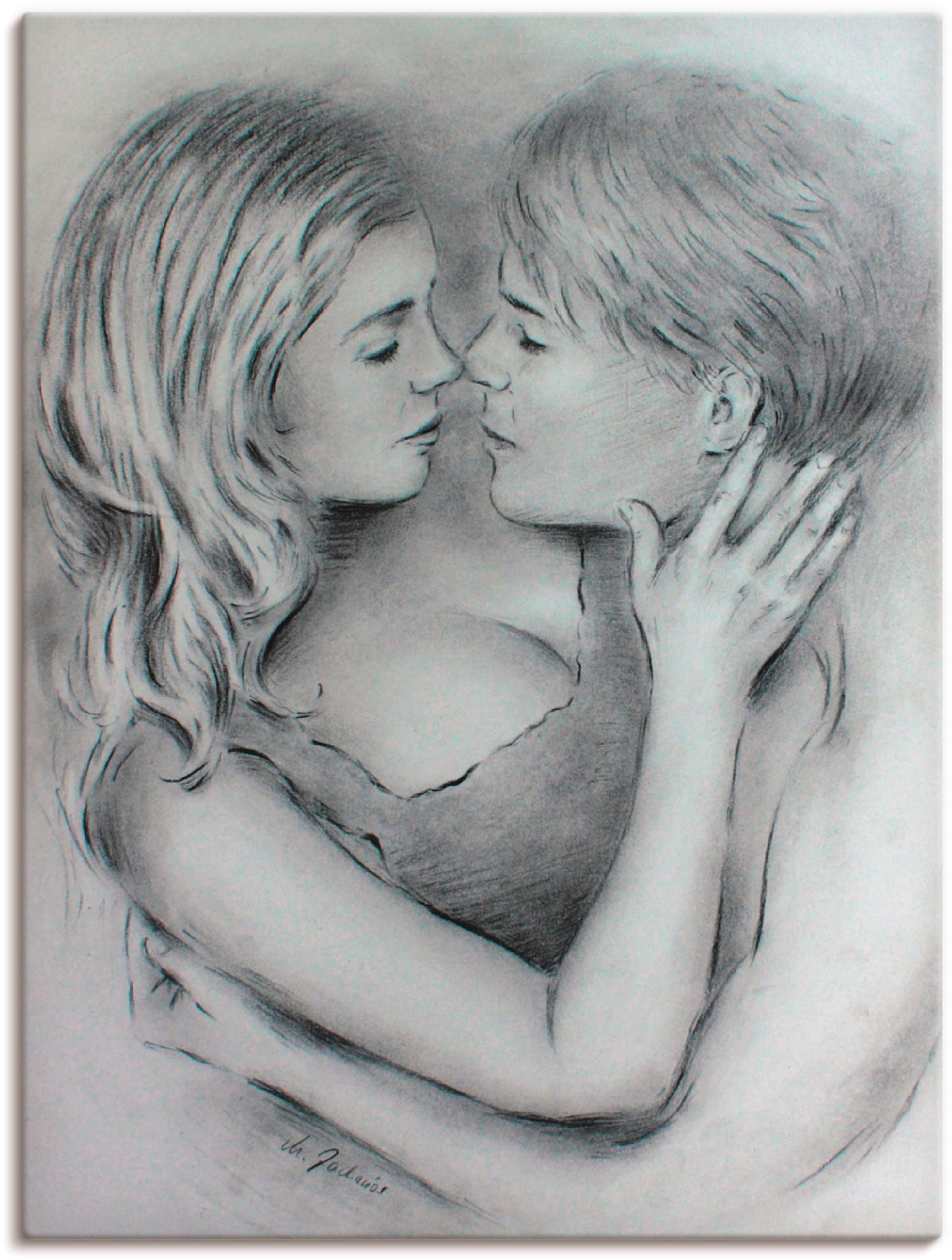 Artland Wandbild »Liebesgeflüster«, Paar, (1 St.), als Leinwandbild, Poster in verschied. Größen