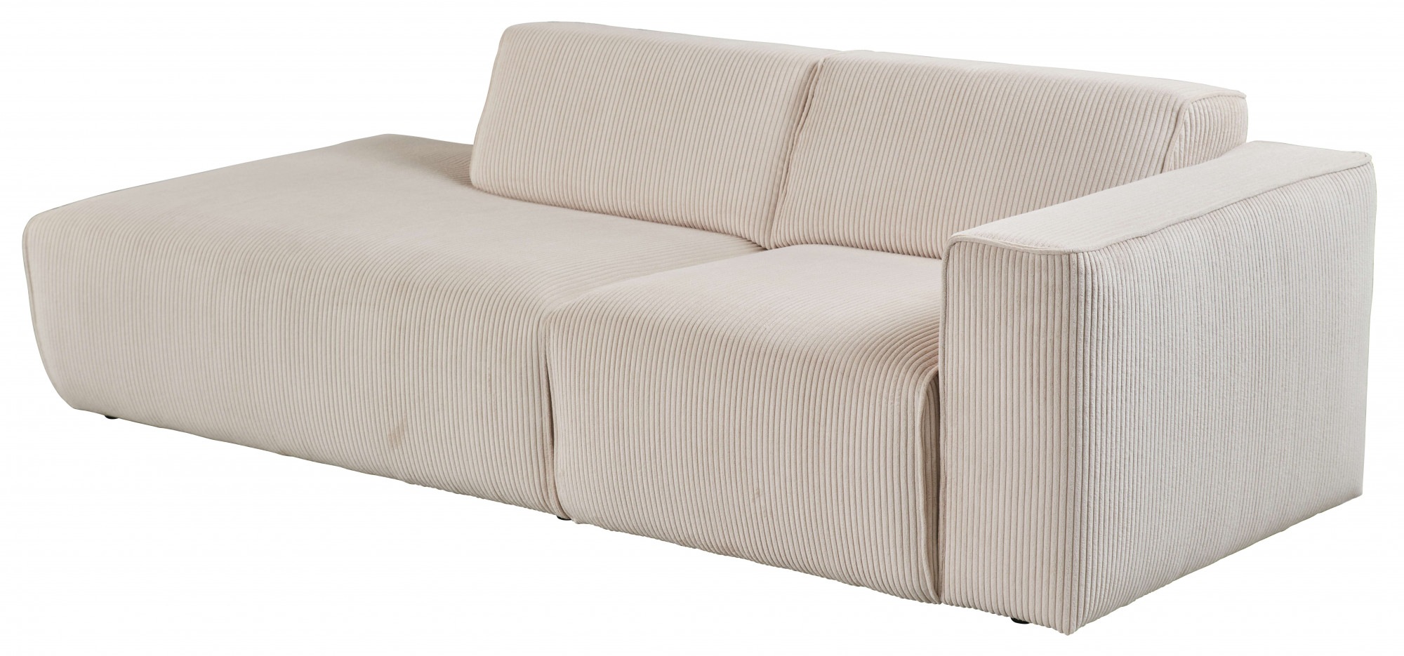 andas 2-Sitzer »Noord mit Kedernaht, Breite 227 cm«, Cord, Struktur, Webstoff, mit Wellenunterfederung, Massivholzrahmen