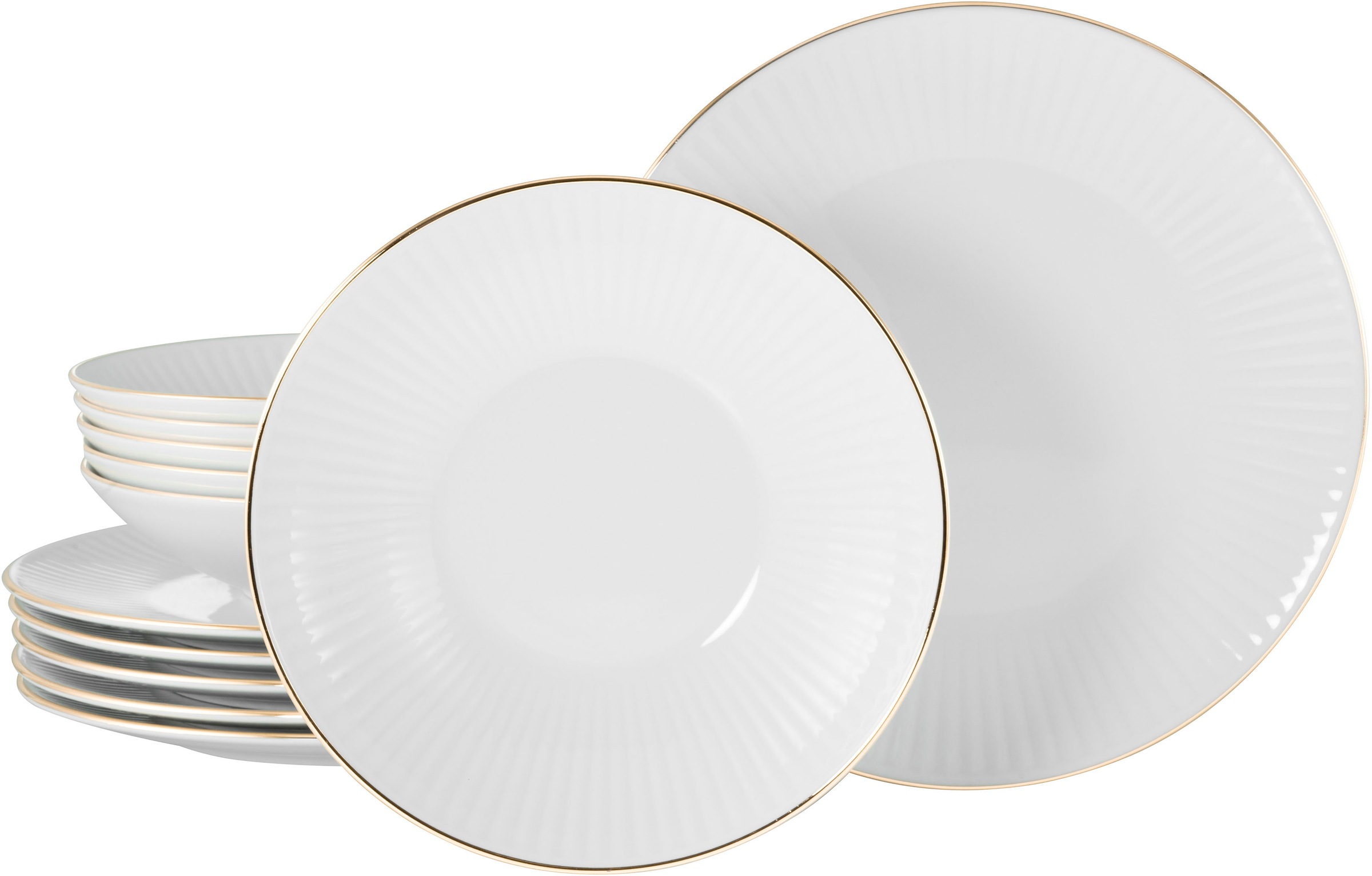 CreaTable Tafelservice »Valencia Gold, Tafel-Service 12-tlg«, (Set, 12 tlg. günstig online kaufen