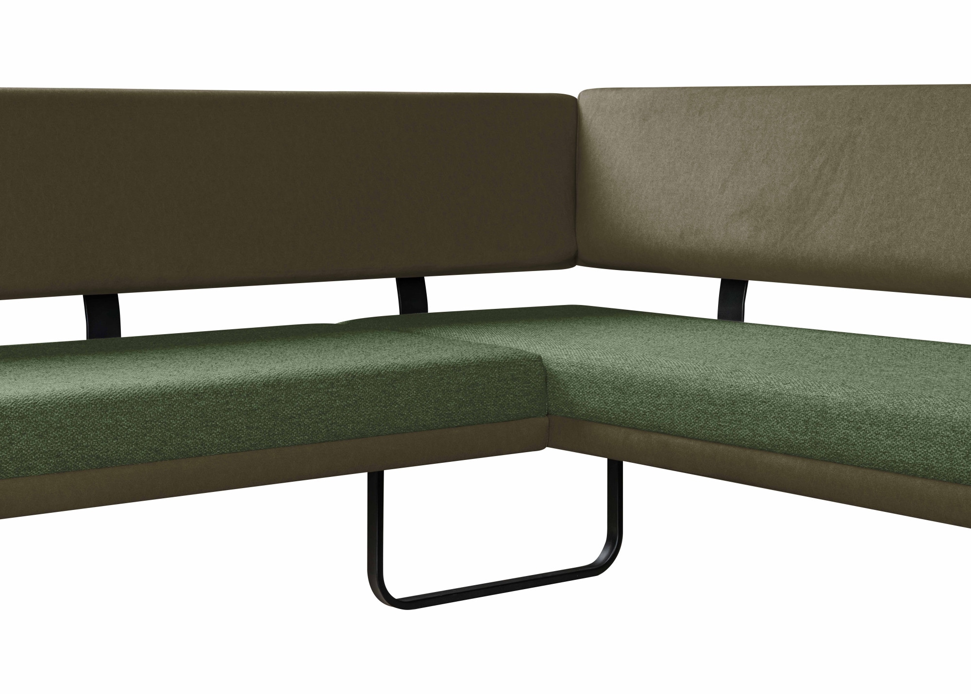 OTTO home Eckbank »Gabi Esszimmerbank, Bank, Küchenbank, Polsterbank« Gestell aus matt-schwarzem Flachmetall, stabil, 2-Stoff-Design