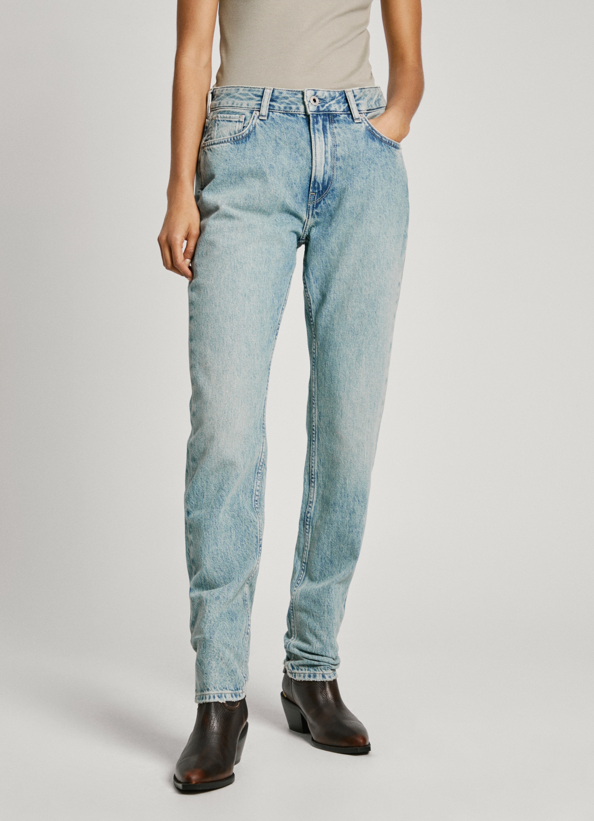 PEPE JEANS Straight-Jeans »mit normaler Leibhöhe« aus robustem Baumwolldenim Rigid Tint Clean28 30 - Länge 28 Länge 28 30 Straight-Fit-Jeans von...