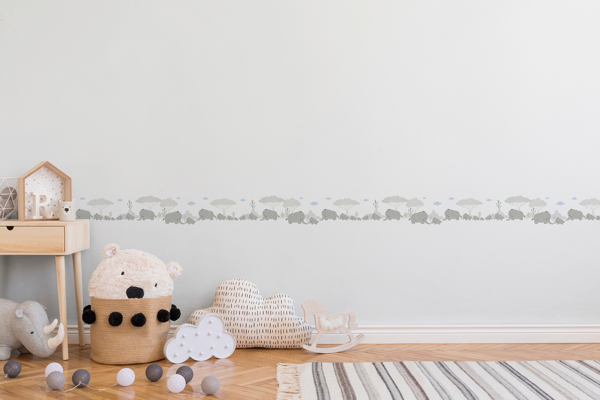 A.S. Création Bordüre »Elephant Family«, Motiv-abstrakt-naturalistisch, Tapete Kinder Borte Wohnzimmer Schlafzimmer Küche Design Kinderzimmer