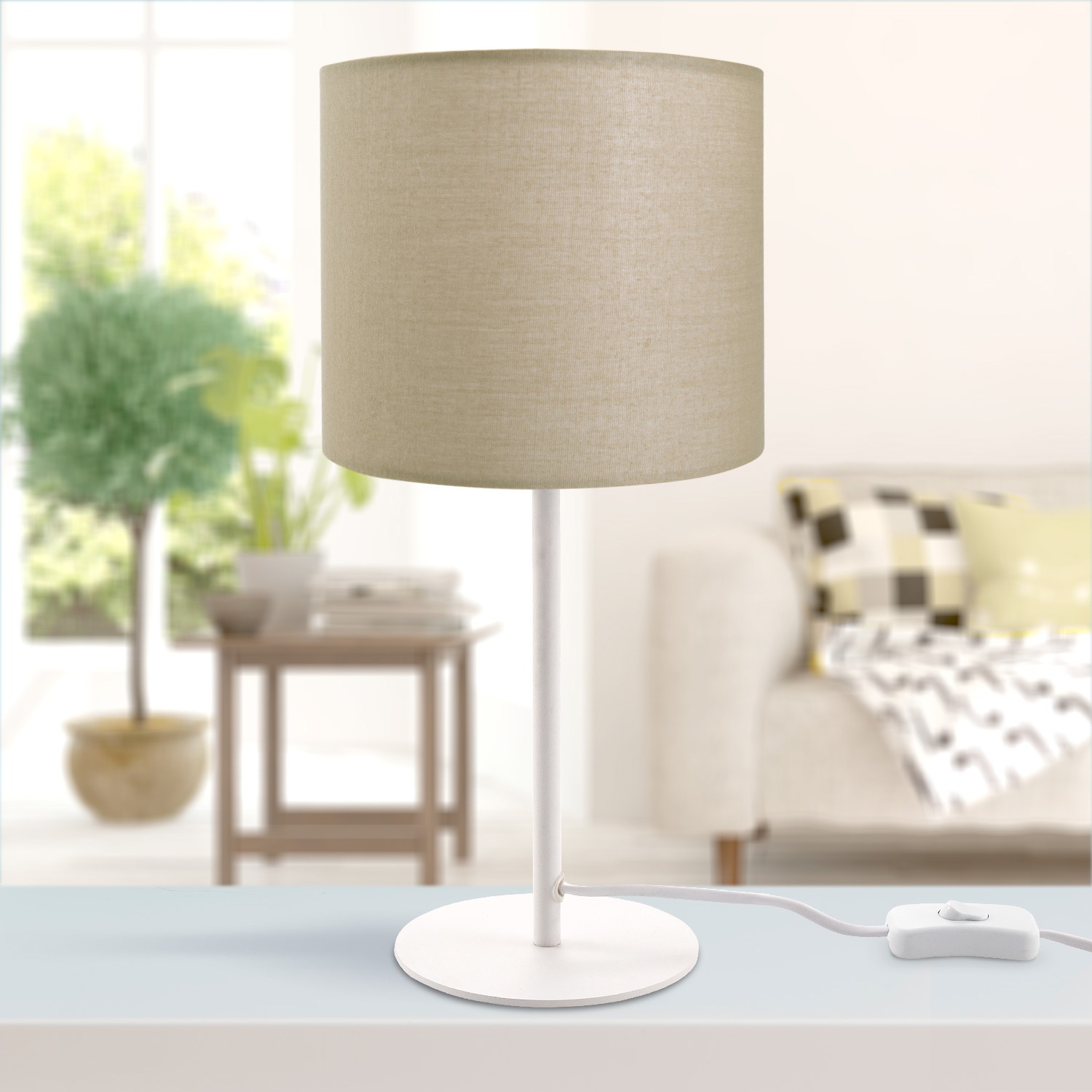 Paco Home Tischleuchte »Uni Color«, 1 flammig, Leuchtmittel E14   ohne Leuc günstig online kaufen