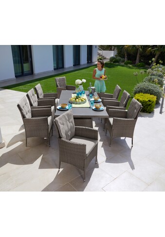 KONIFERA Garten-Essgruppe »Mailand«, (25 tlg.), 8 Sessel, Tisch 200x100 cm,... kaufen
