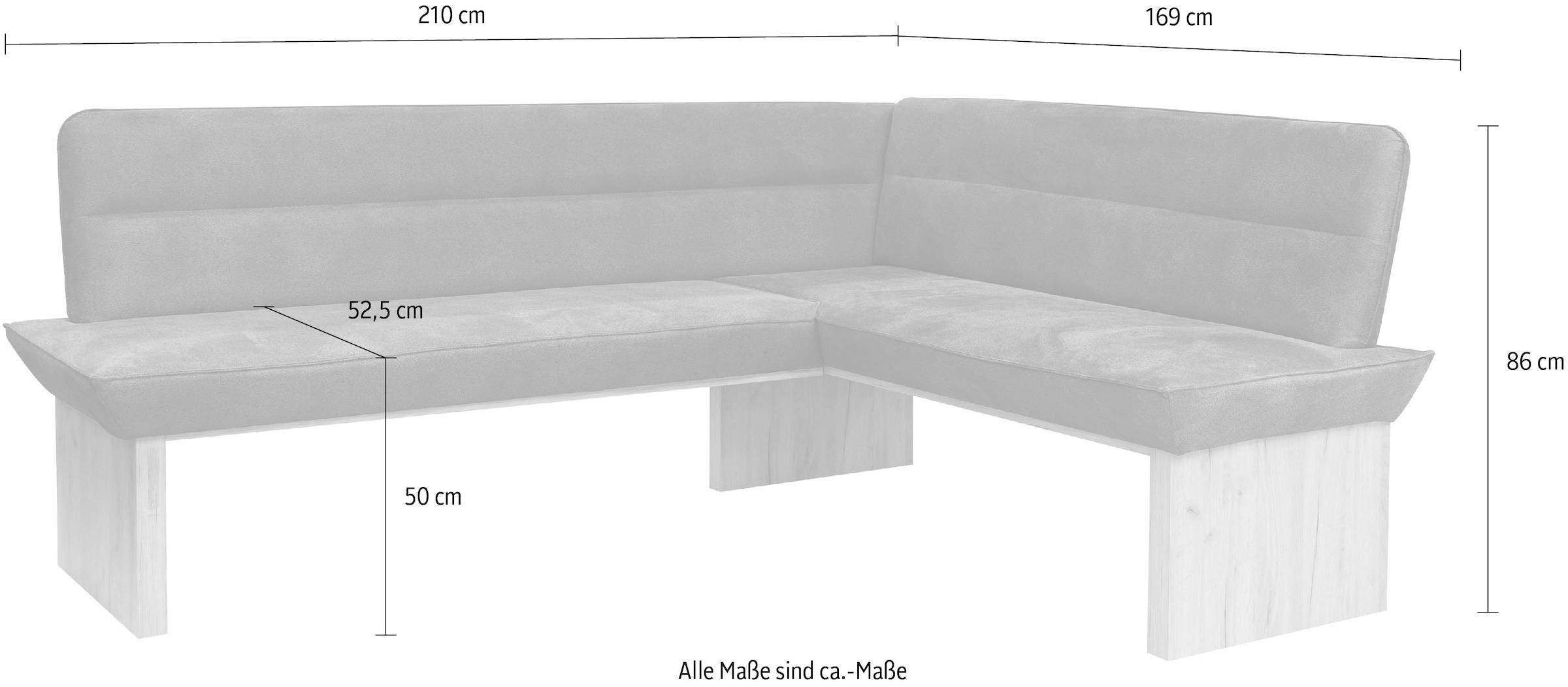 Home affaire Eckbank »Beluna Polsterbank, Sitzecke«, mit Wellenunterfederung im Sitz, TOPSELLER