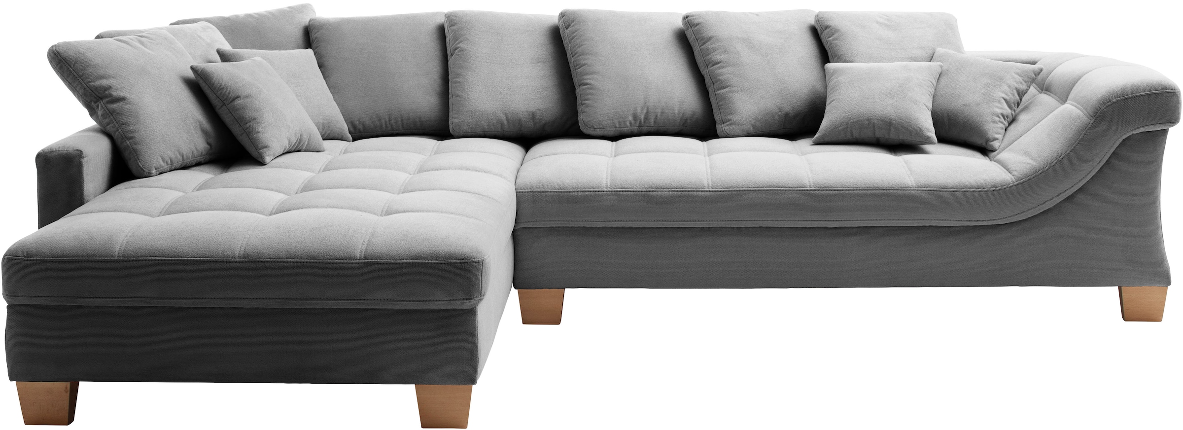 Mr. Couch Ecksofa »Bologna, L-Form, mit Holzfüßen«, wahlweise mit Kaltschaum