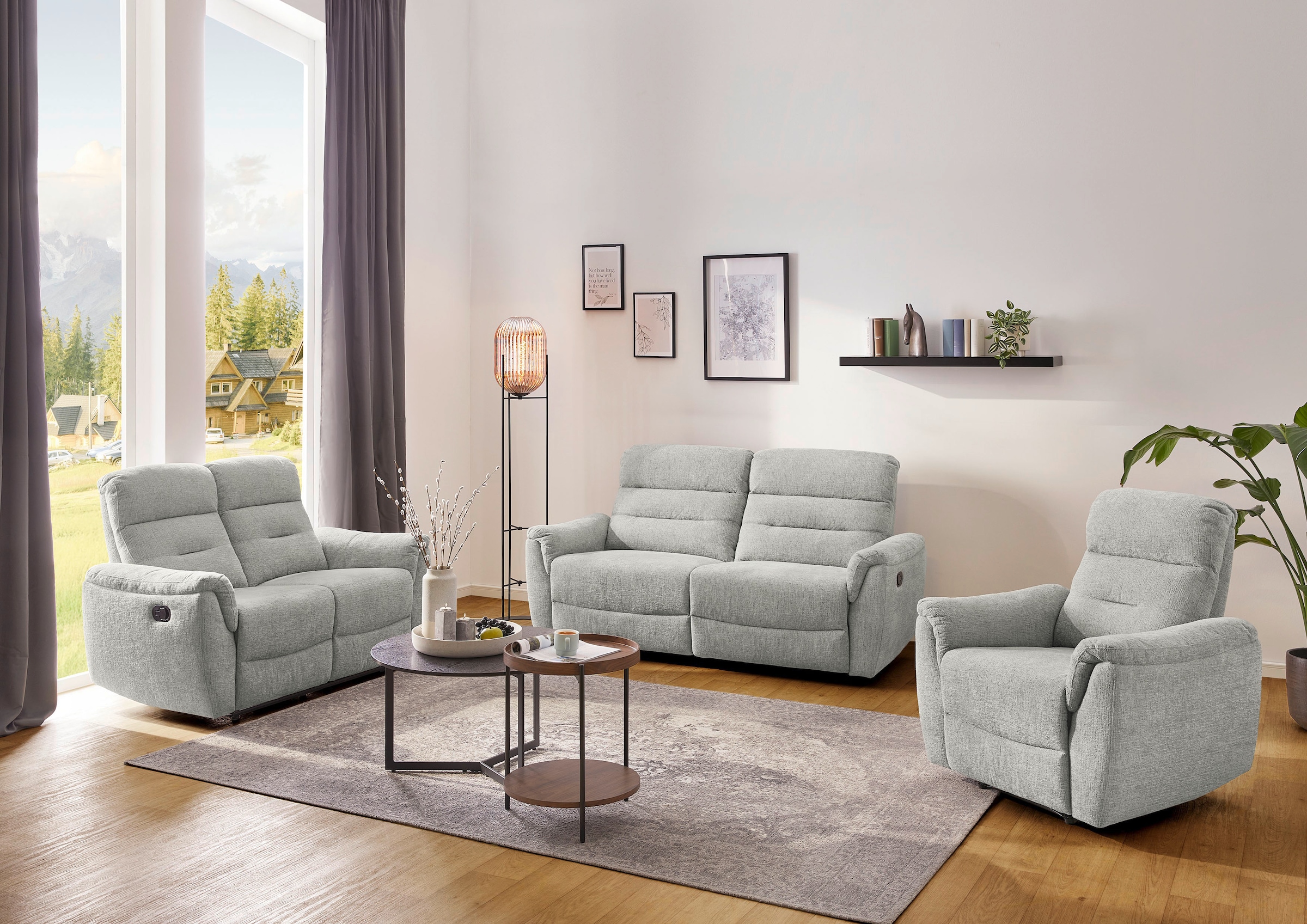 Jockenhöfer Gruppe 2-Sitzer »Utah« Liegefunktion durch halbautomatische Relaxfunktion, TFK-Polsterung