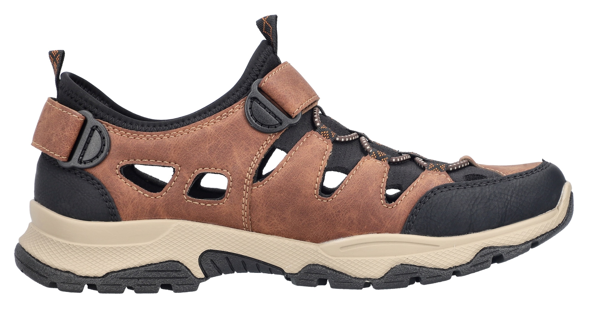 Rieker Slip-On Sneaker, Schlupfschuh, Trekkingschuh, Outdoorschuh mit luftigen Lochungen