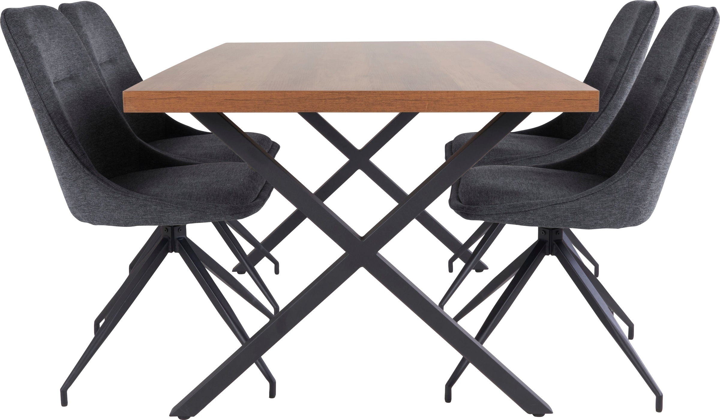 Homexperts Esszimmerstuhl, (Set), 2 St., Webstoff, Webstoff, Schwarz Eisenfüße, B 50 T 59 H 90 cm, Ohne Armlehne