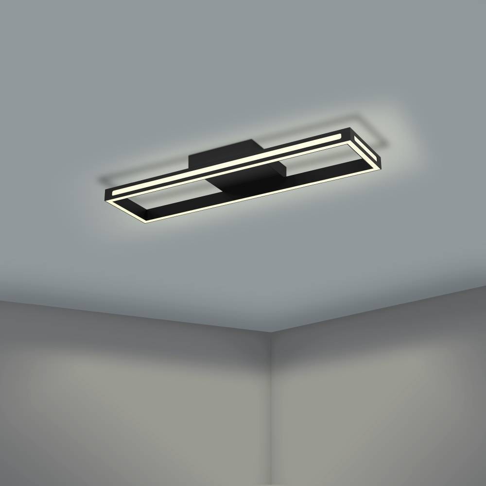 EGLO Deckenleuchte »SALVILANAS-Z«, 1 flammig, Leuchtmittel LED-Modul | LED wechselbar, App und Sprachsteuerung Alexa, dimmbar, Metall Deckenlampe schwarz