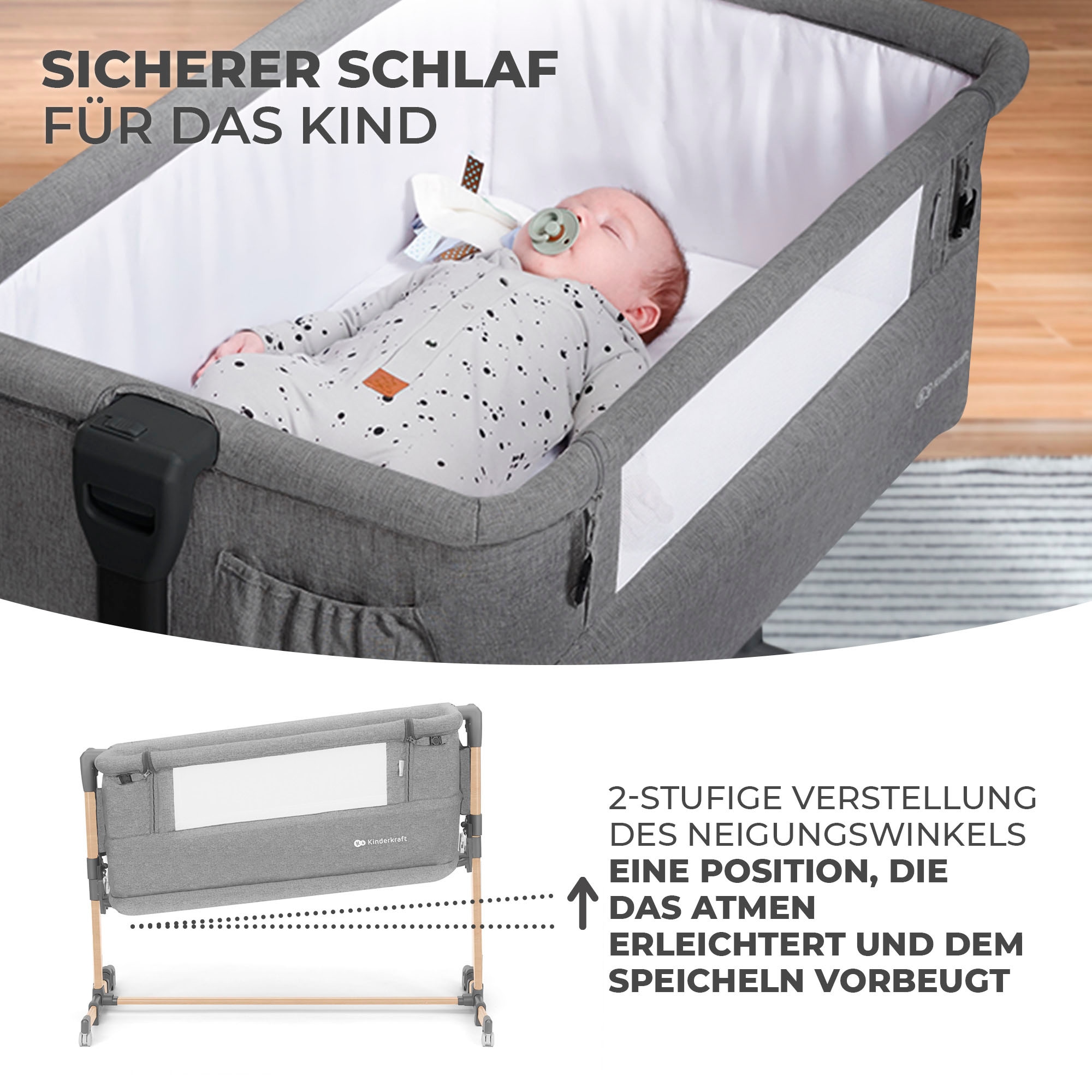 Kinderkraft Beistellbett »NESTE GROW«