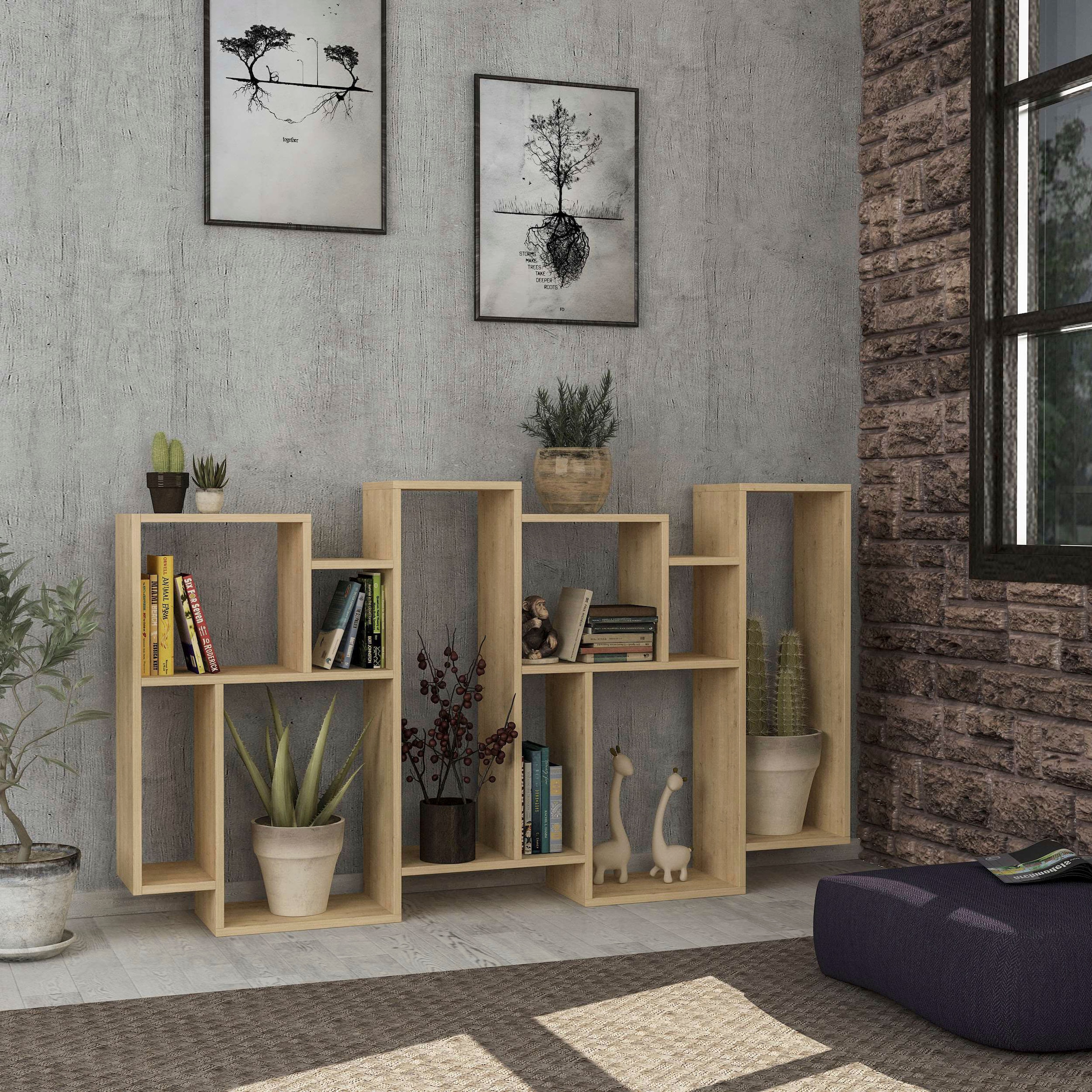 Decortie Bücherregal »Karmato Bücherregal«, (Packung), Leichte Montage, Lagerung, Platzsparend