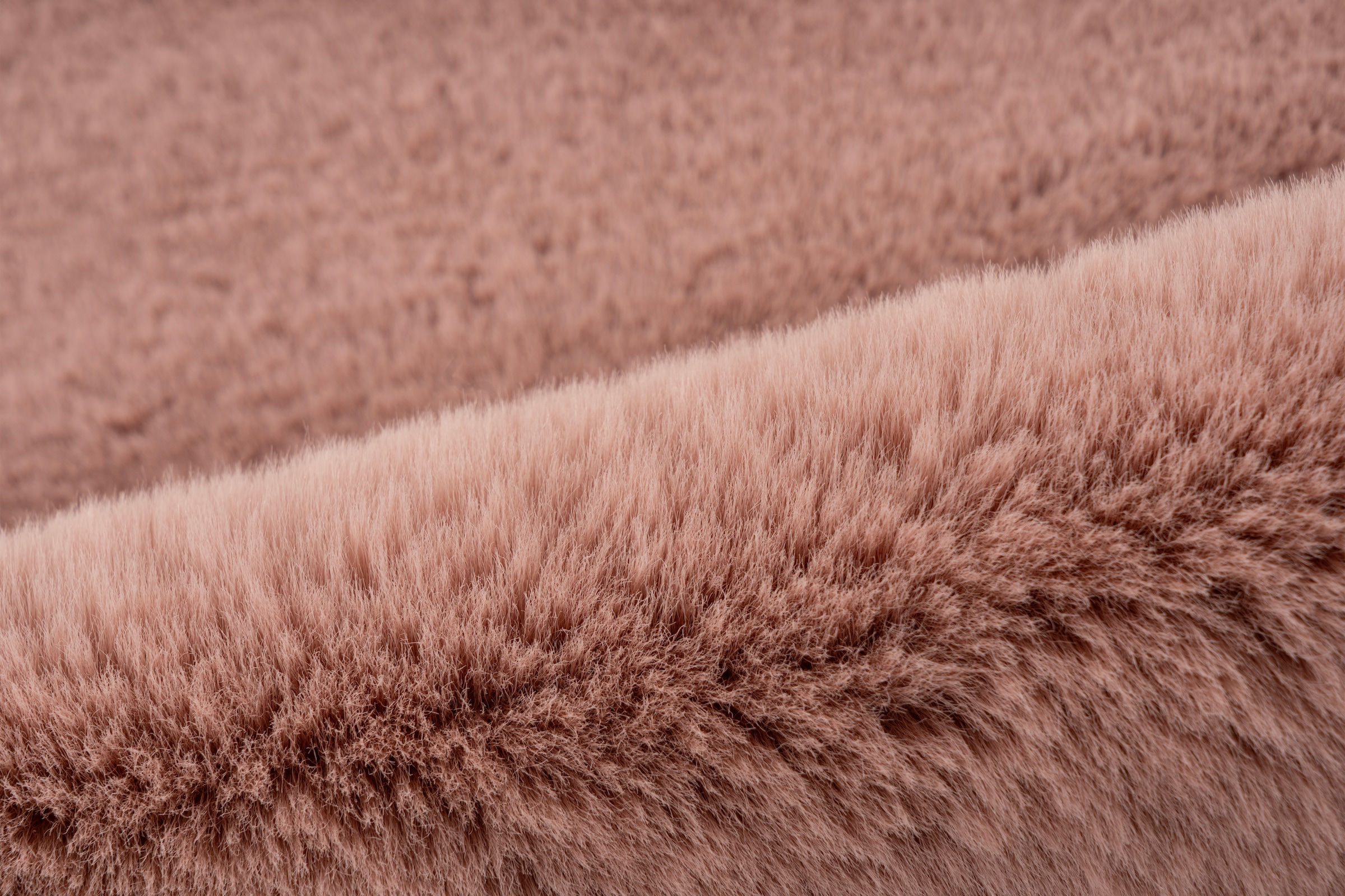 Obsession Fellteppich »Infinity 201« fellförmig 40 mm Höhe Kunstfell, Uni Farben, Kaninchenfell Haptik, supersoft