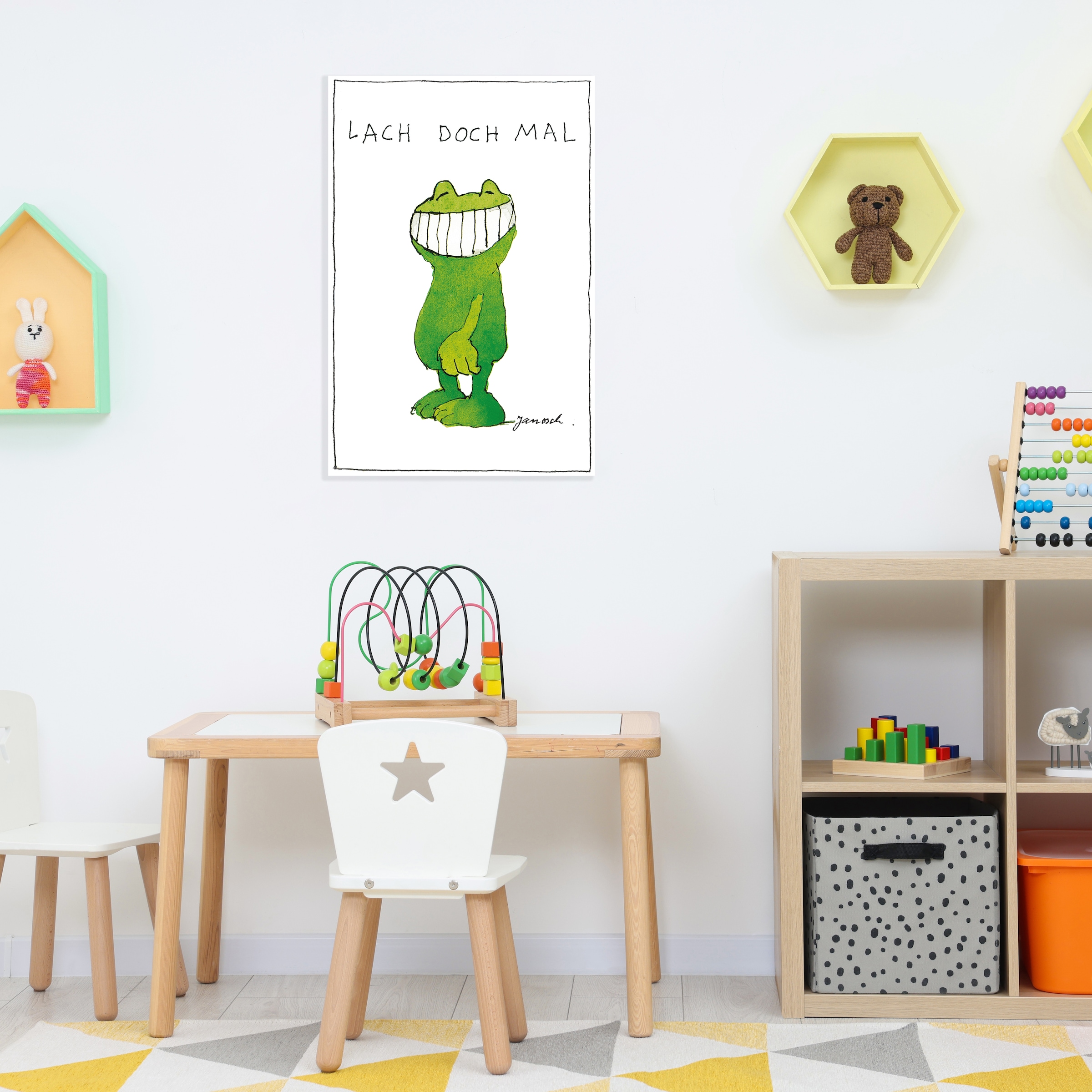 LuckyLinde Wanddekoobjekt »Der Frosch - Lach doch mal«, (1 St.), Exklusive JANOSCH Kindermotive, Stahlschild