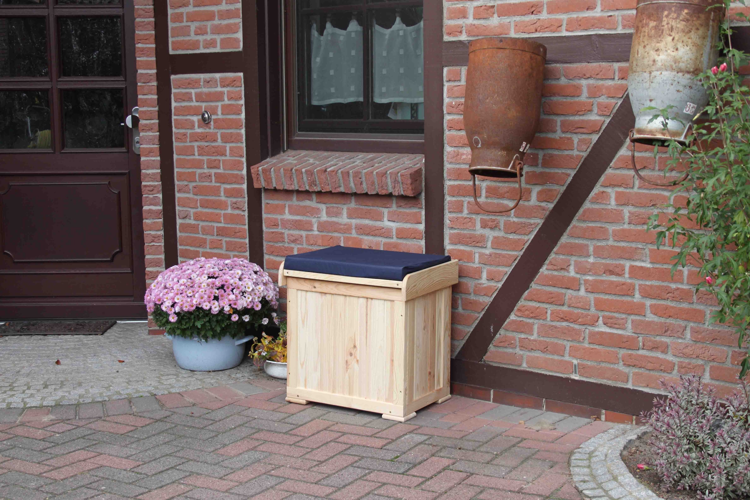 promadino Kissenbox »Patrick«, mit blauer Sitzauflage