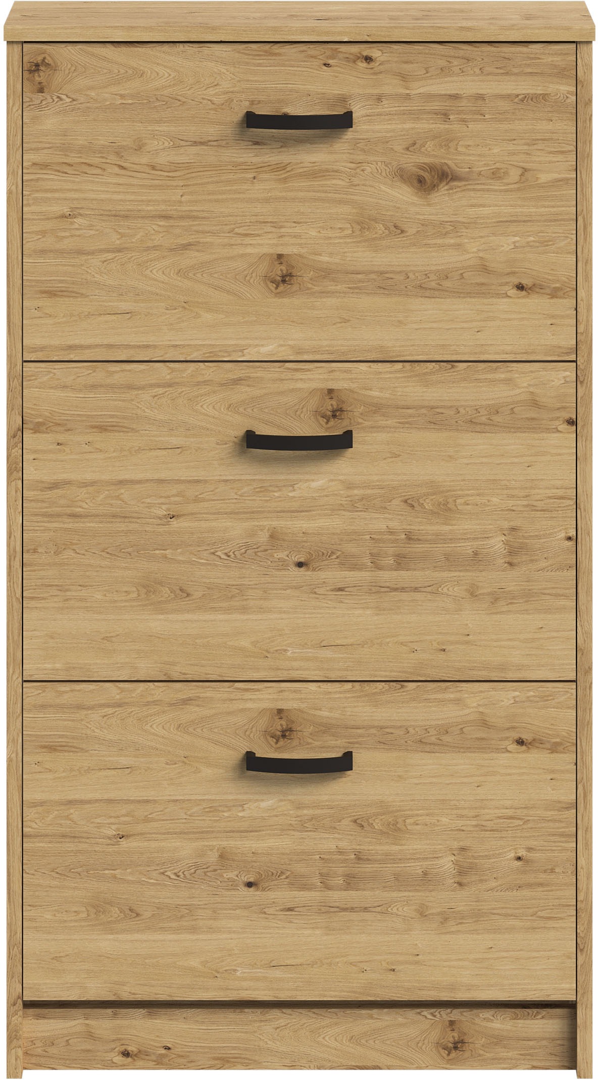 FMD Schuhschrank »Step 3«, Breite 58,5 cm, Tief 17 cm, mit 3 Klappen, Schuhkipper