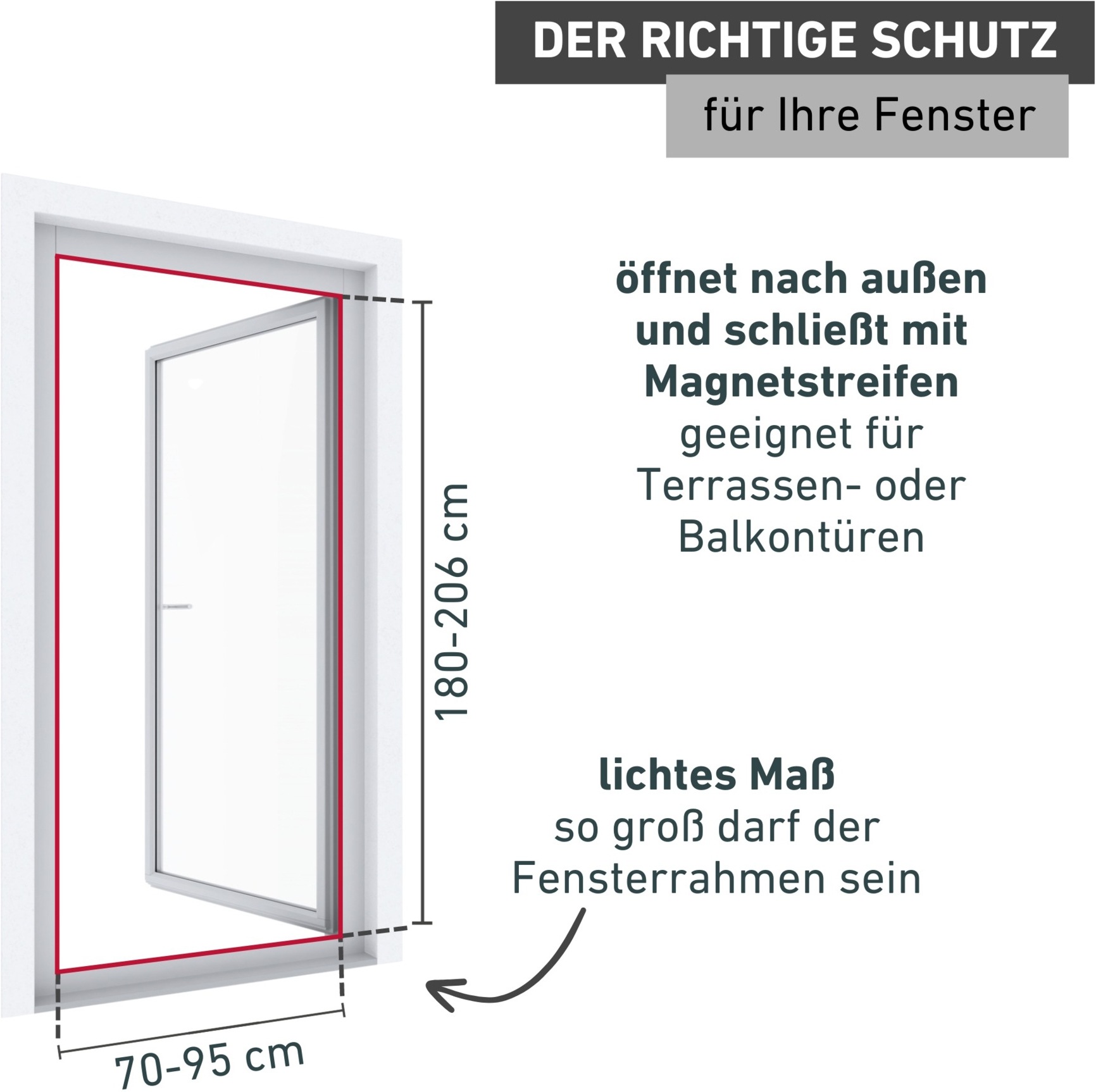 Windhager Insektenschutz-Tür »Teleskop, Fliegengitter für Balkontüren und Terrassentüren« Fliegengitter in weiß oder anthrazit erhältlich, 100 x 210 cm