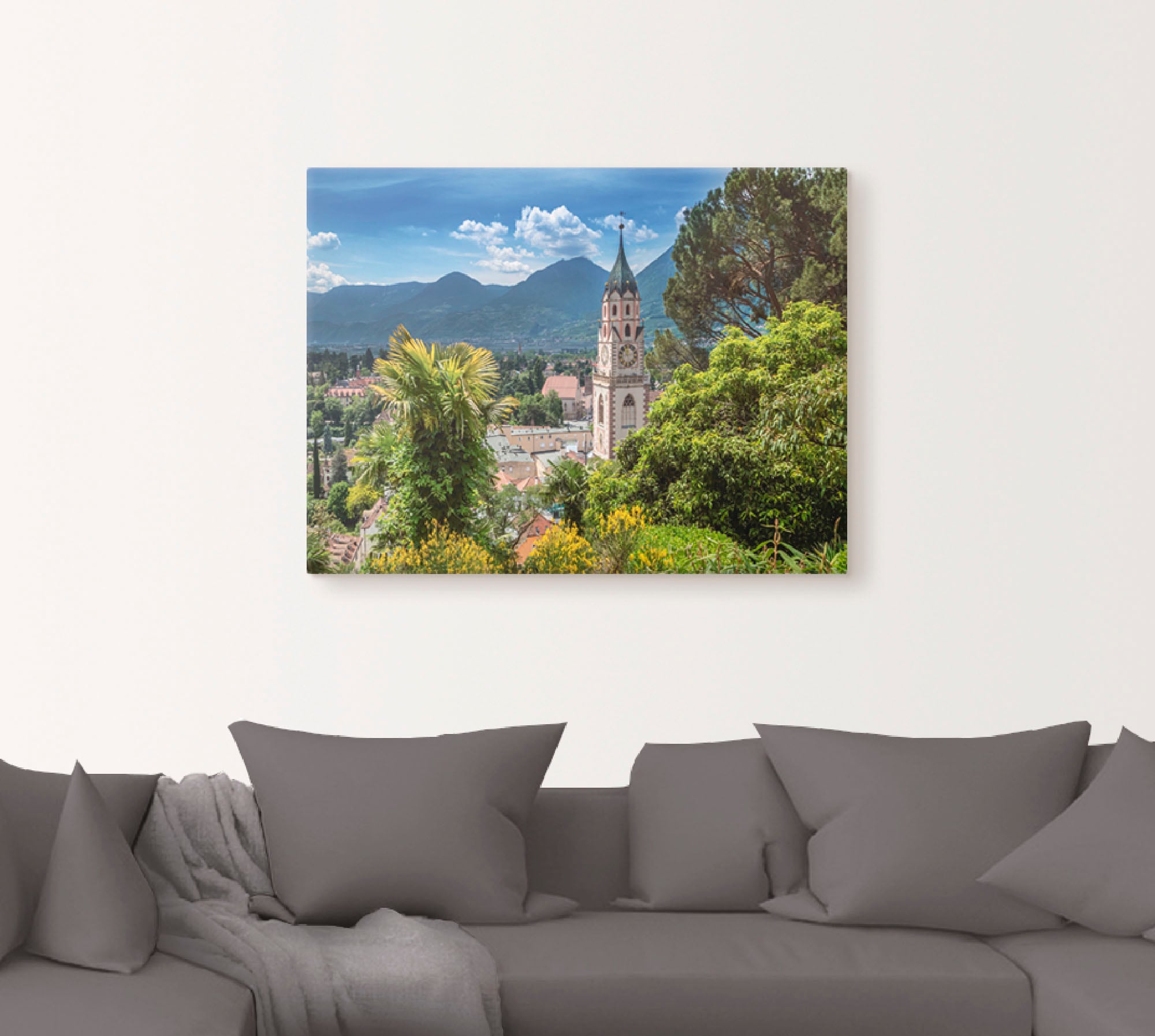 Artland Leinwandbild "Meran Idyllischer Blick über die Stadt", Europa, (1 S günstig online kaufen