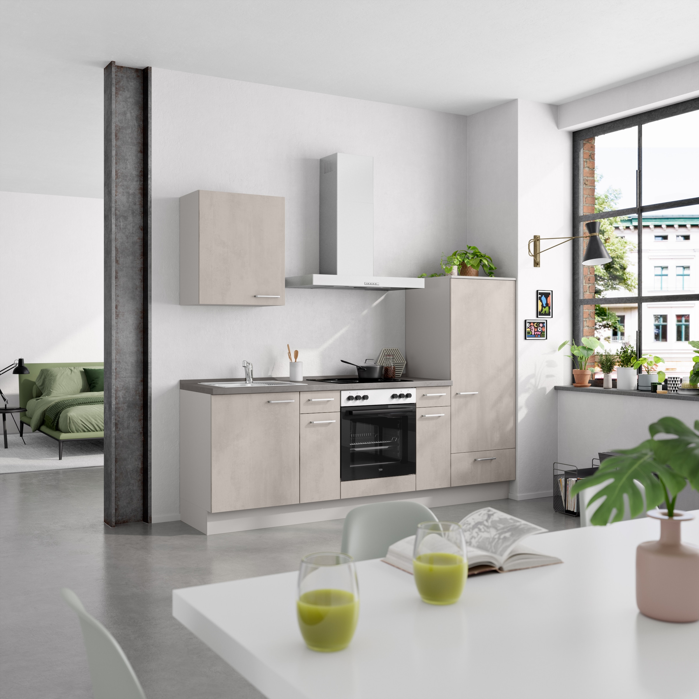 nobilia® Küchenzeile »"Riva I"«, vormontiert, Ausrichtung wählbar, Breite 240 cm, wahlw. mit E-Geräten