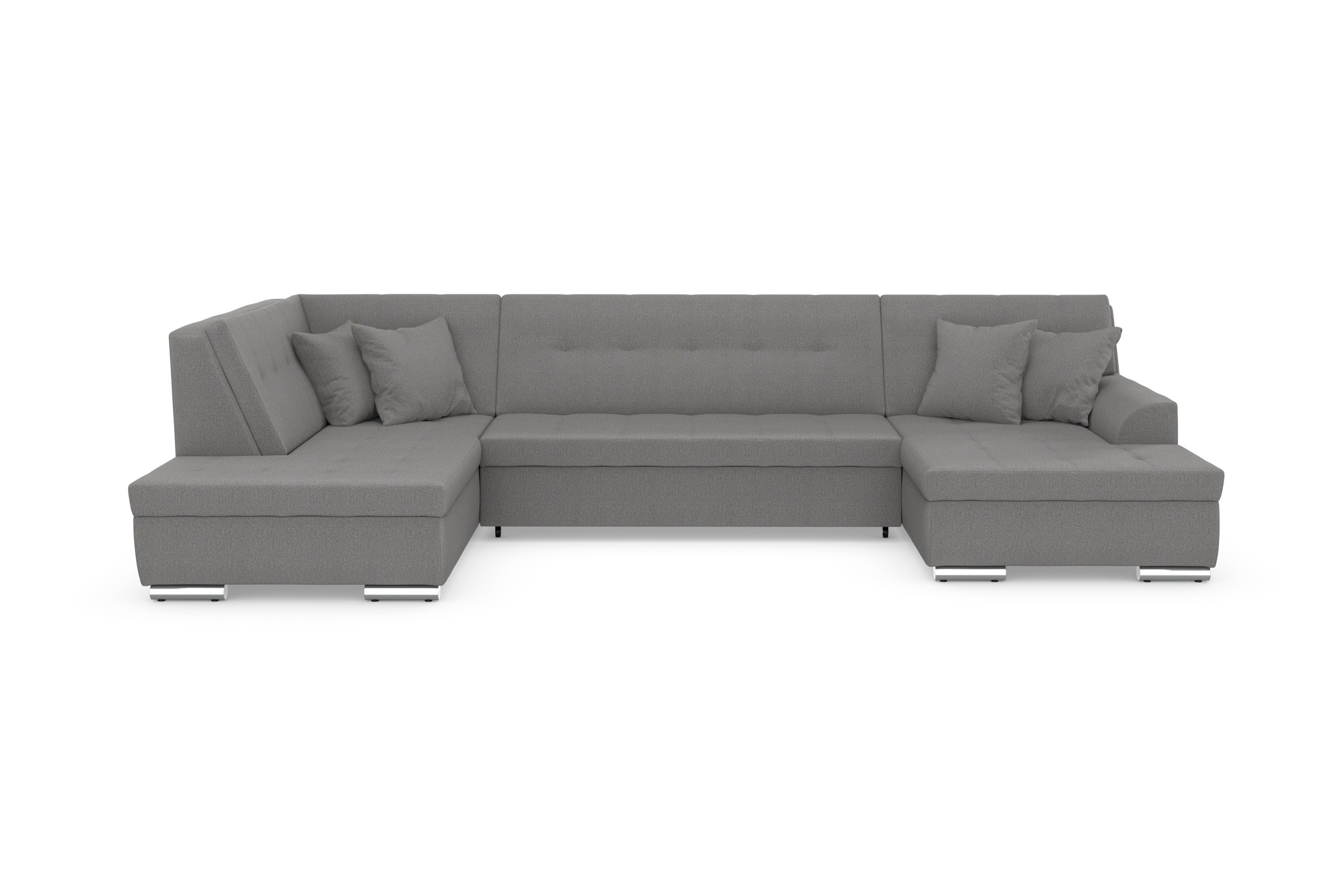 DOMO collection Wohnlandschaft »Treviso incl. Zierkissen, moderne Steppung, XXL: B/T/H: 364/201/83 cm«, wahlweise mit Bettfunktion, in vielen Bezugsarten auch in Cord U-Form