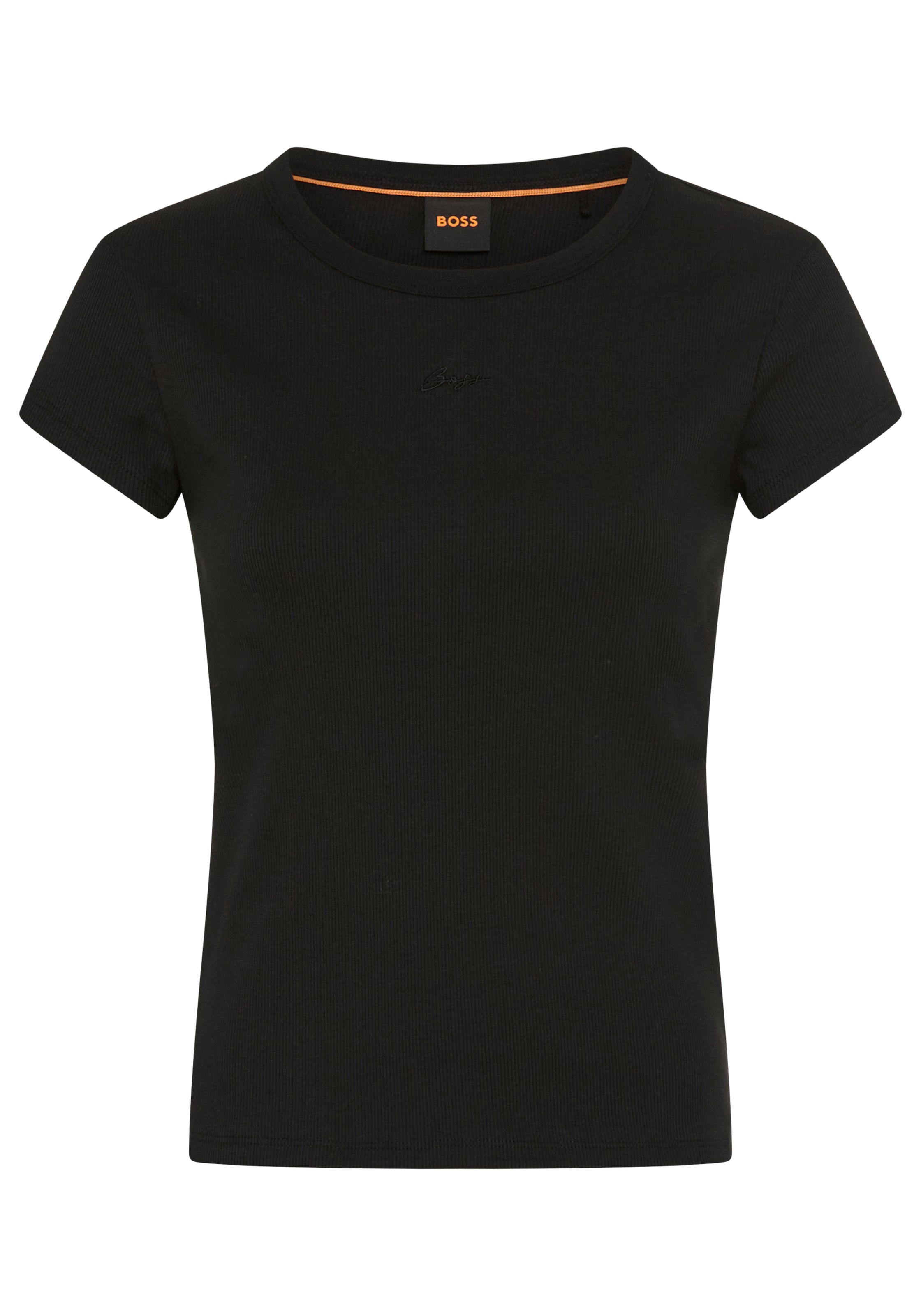 BOSS ORANGE Kurzarmshirt »Ecute Premium Damenmode« Slim Fit mit Rundhalsausschnitt