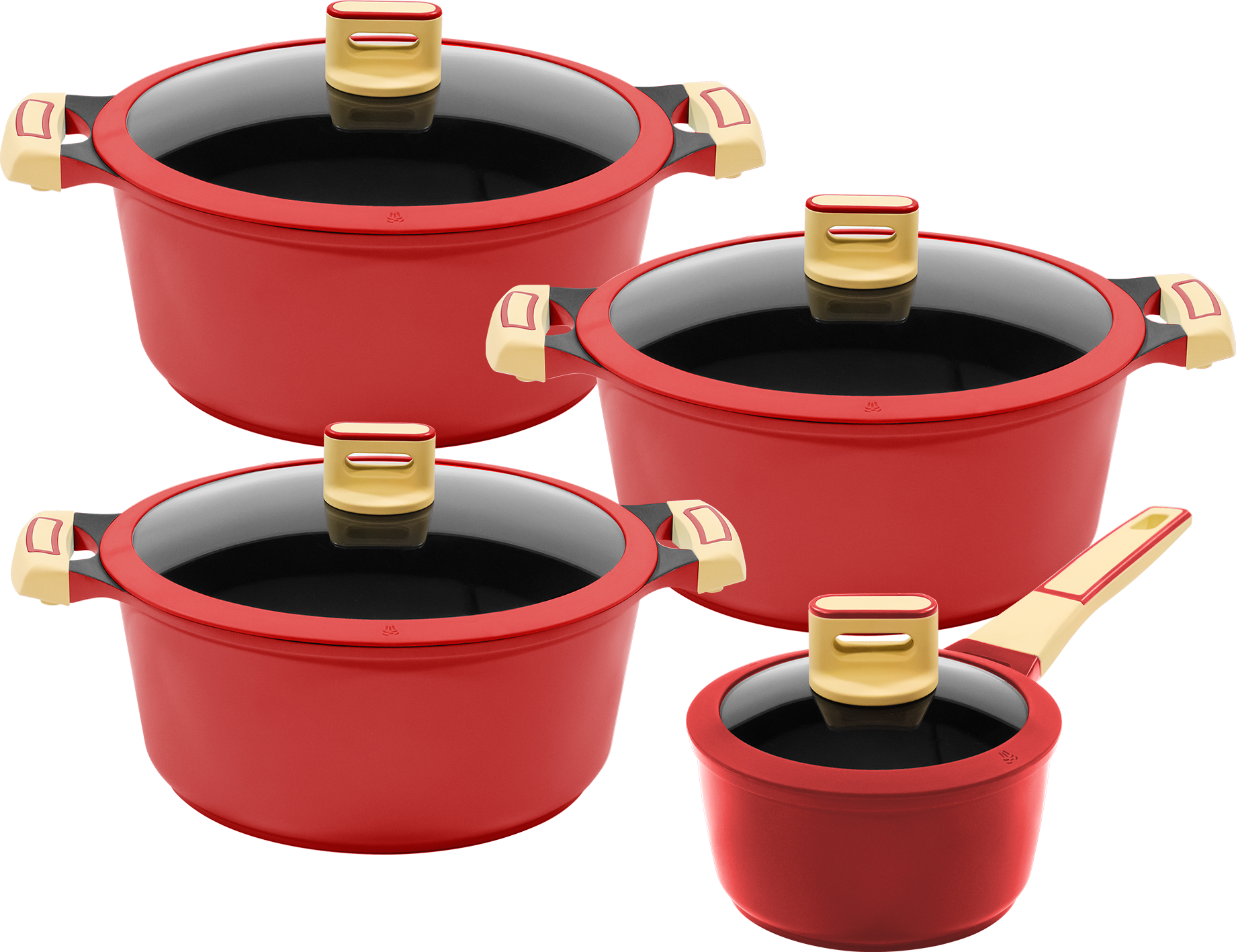 KING Kochtopf »GOURMET« Aluminiumguss Set, 8 Stk. tlg. Induktion, matte Obe günstig online kaufen