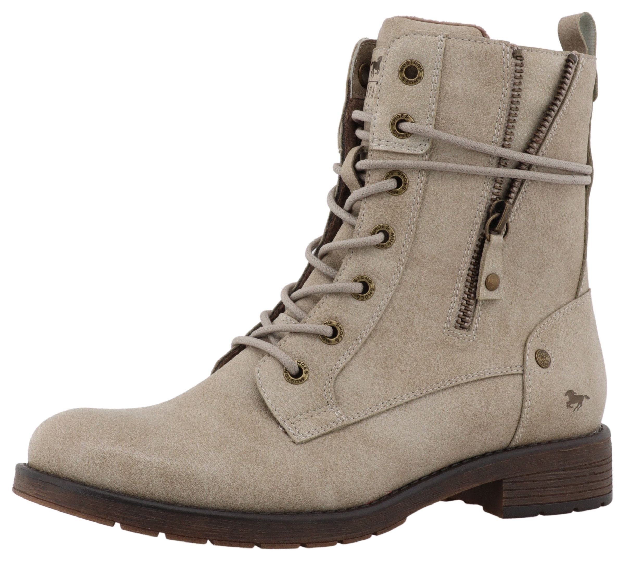 Mustang Shoes Winterstiefelette »Elfi«  Winterstiefel mit Reißverschluss und markanter Schnürung