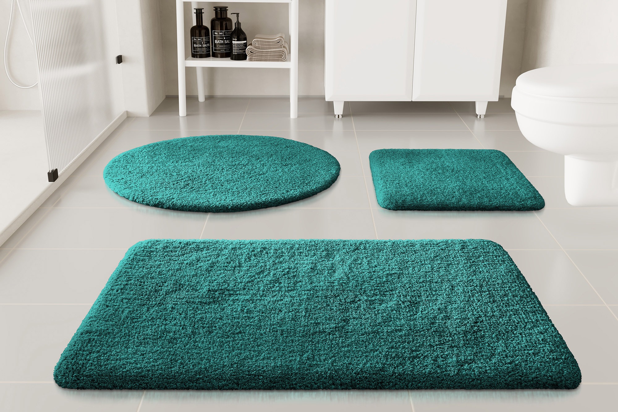 OTTO home Badematte »Kaarin«, rutschhemmend beschichtet, schnell trocknend, Badteppich, getuftet, flauschig, hochflor, große Farbauswahl