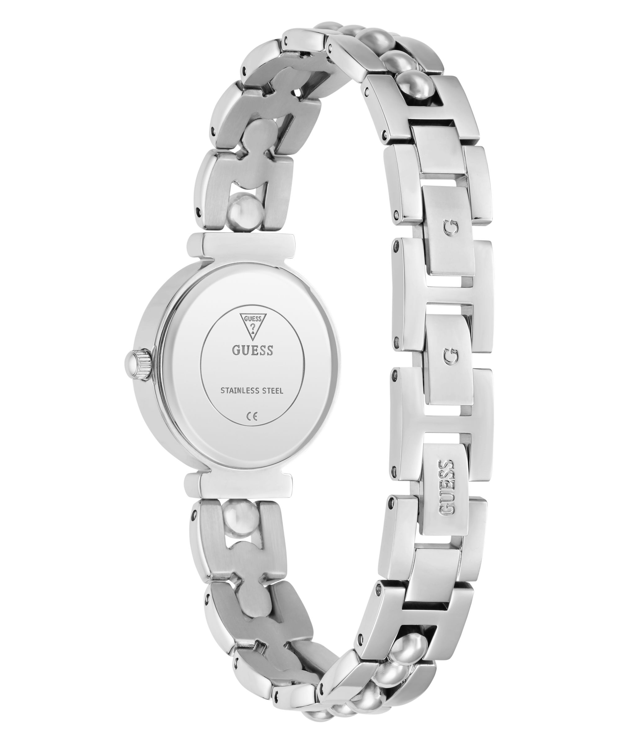 Guess Quarzuhr »LEENA« Armbanduhr, Damenuhr, Edelstahlarmband, analog