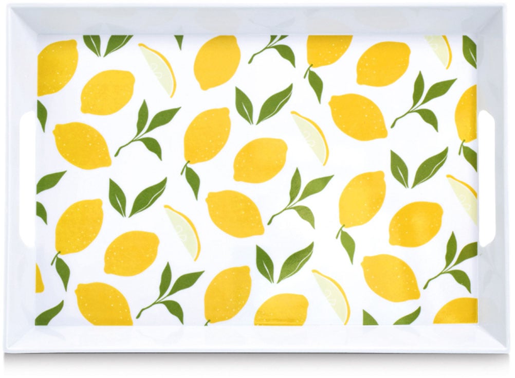Zeller Present Tablett »Melamintablett "Lemons"« sommerliches Motiv, Tragegriffe, 34,8x50 cm