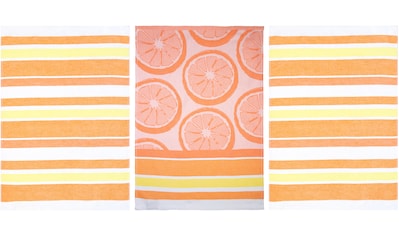 stuco Geschirrtuch »Summer Fruits Orange«, (Set, 3 tlg., 1x Geschirrtuch mit... kaufen