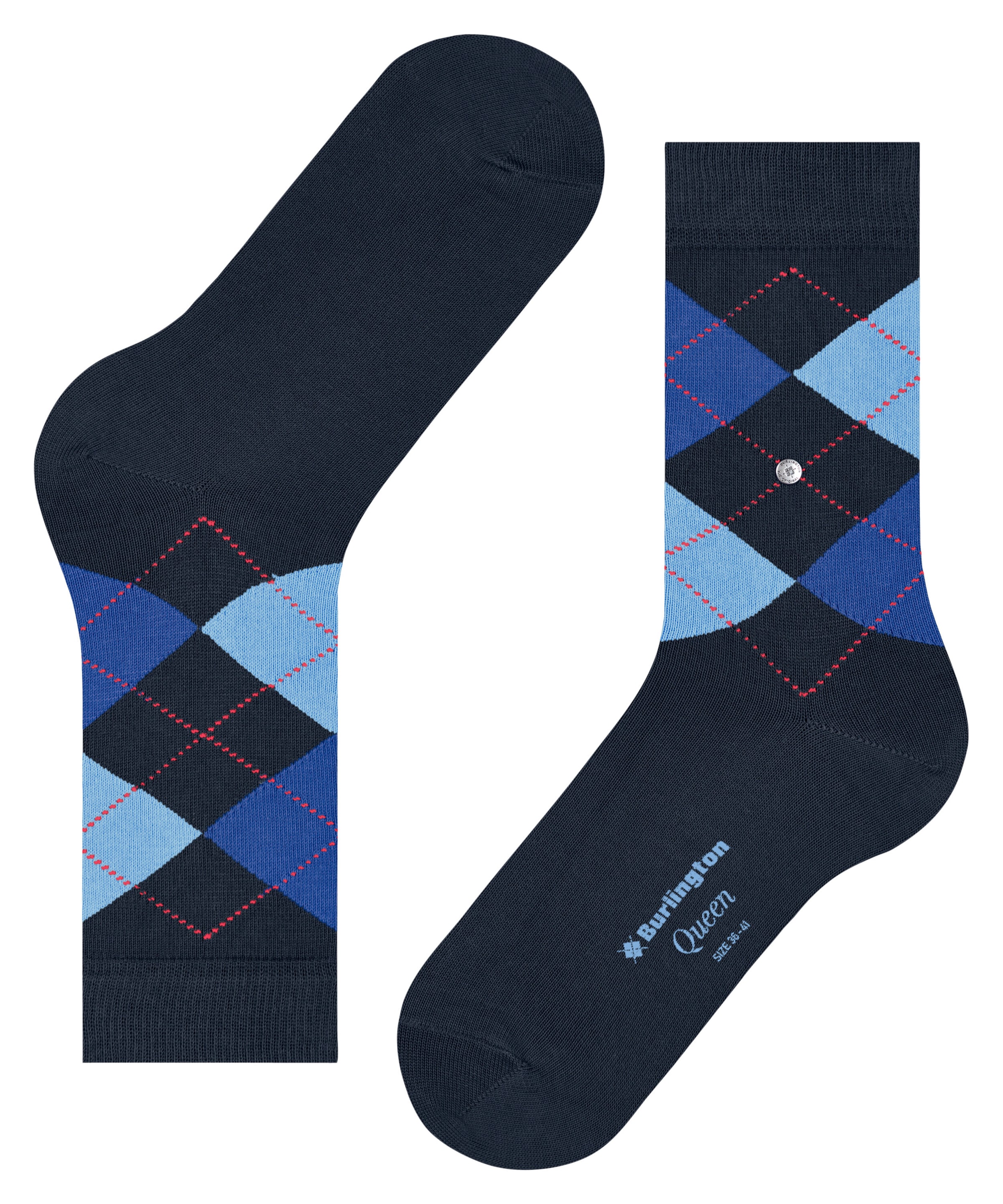 Burlington Socken »Queen« Einheitsgröße 36-41, Argyle-Muster, gekämmte Baumwolle