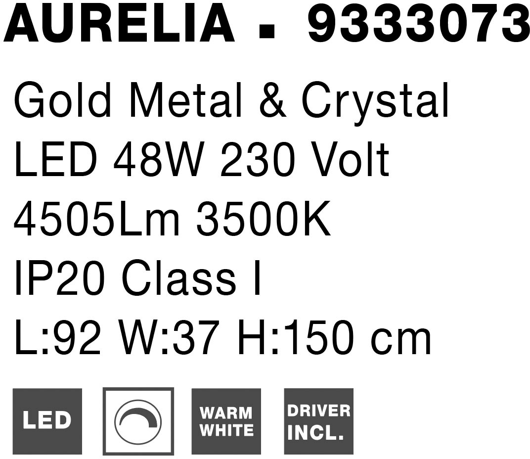 Nova Luce LED-Hängeleuchte »AURELIA« LED-Modul 1 Stk. Warmweiß