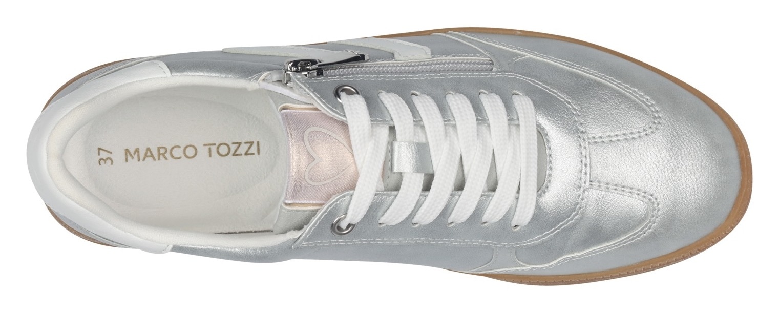 MARCO TOZZI Plateausneaker  , Freizeitschuh, Halbschuh, Schnürschuh mit Kontrastbesatz