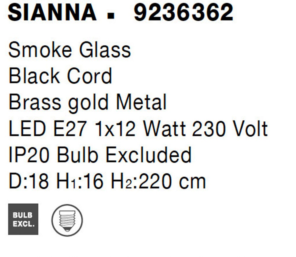 Nova Luce Hängeleuchten »SIANNA« E27 1 Stk. Ohne Beleuchtung