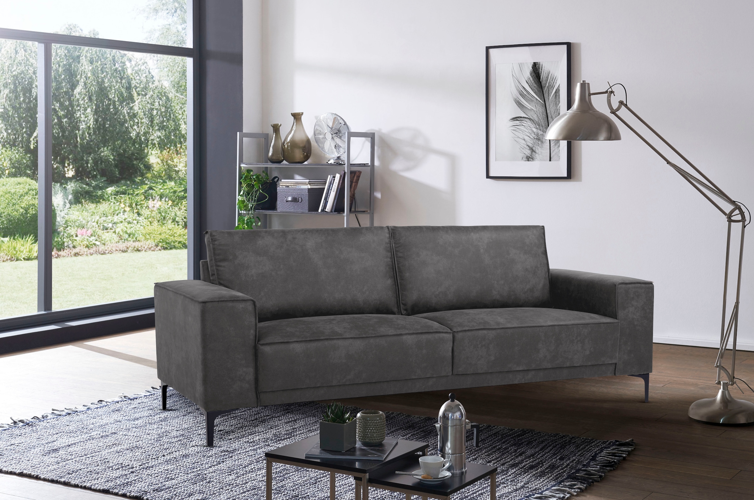 Places of Style 3-Sitzer »3er Sofa Oland, Struktur, Flachgewebe, Luxus-Micr günstig online kaufen