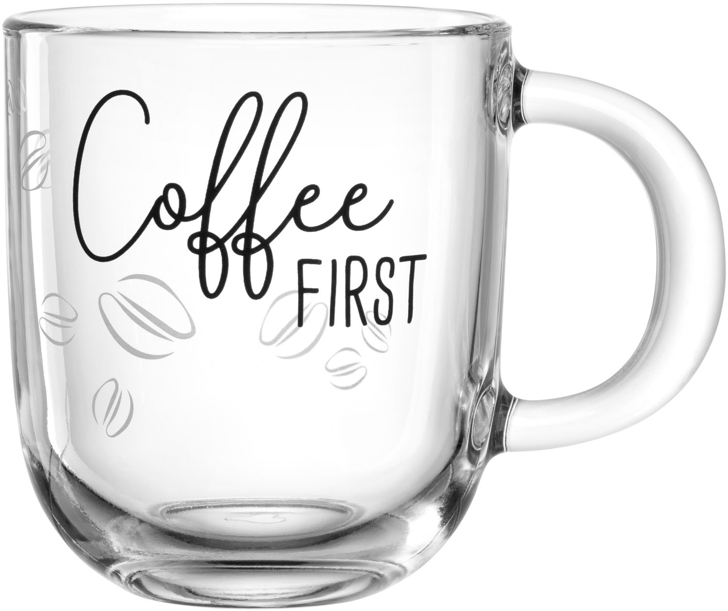 Tasse »Becher "Coffee FIRST", 4er-Set, UFFICIO«, (Set, 4 tlg., 4 Tassen mit Aufdruck,...