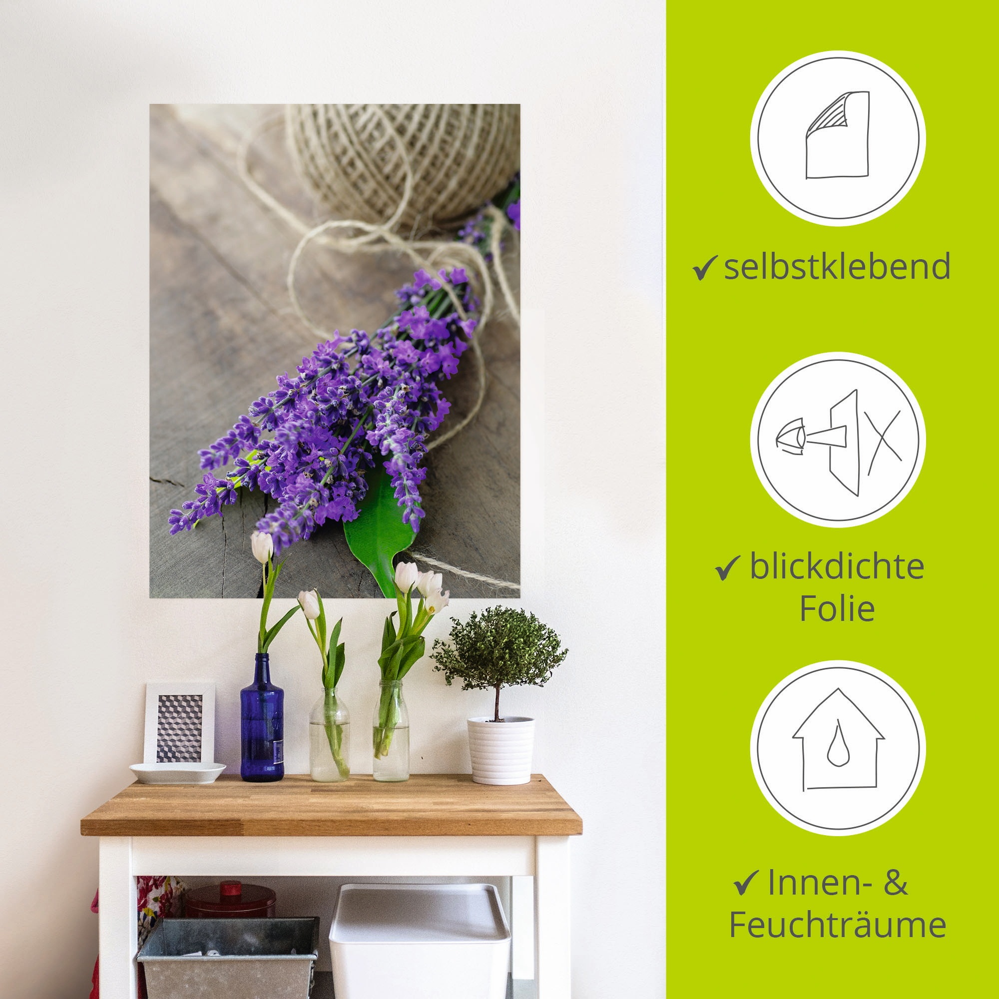 Artland Wandbild »Lavendel Strauß«, Blumen, (1 St.), als Leinwandbild, Poster, Wandaufkleber in verschied. Größen