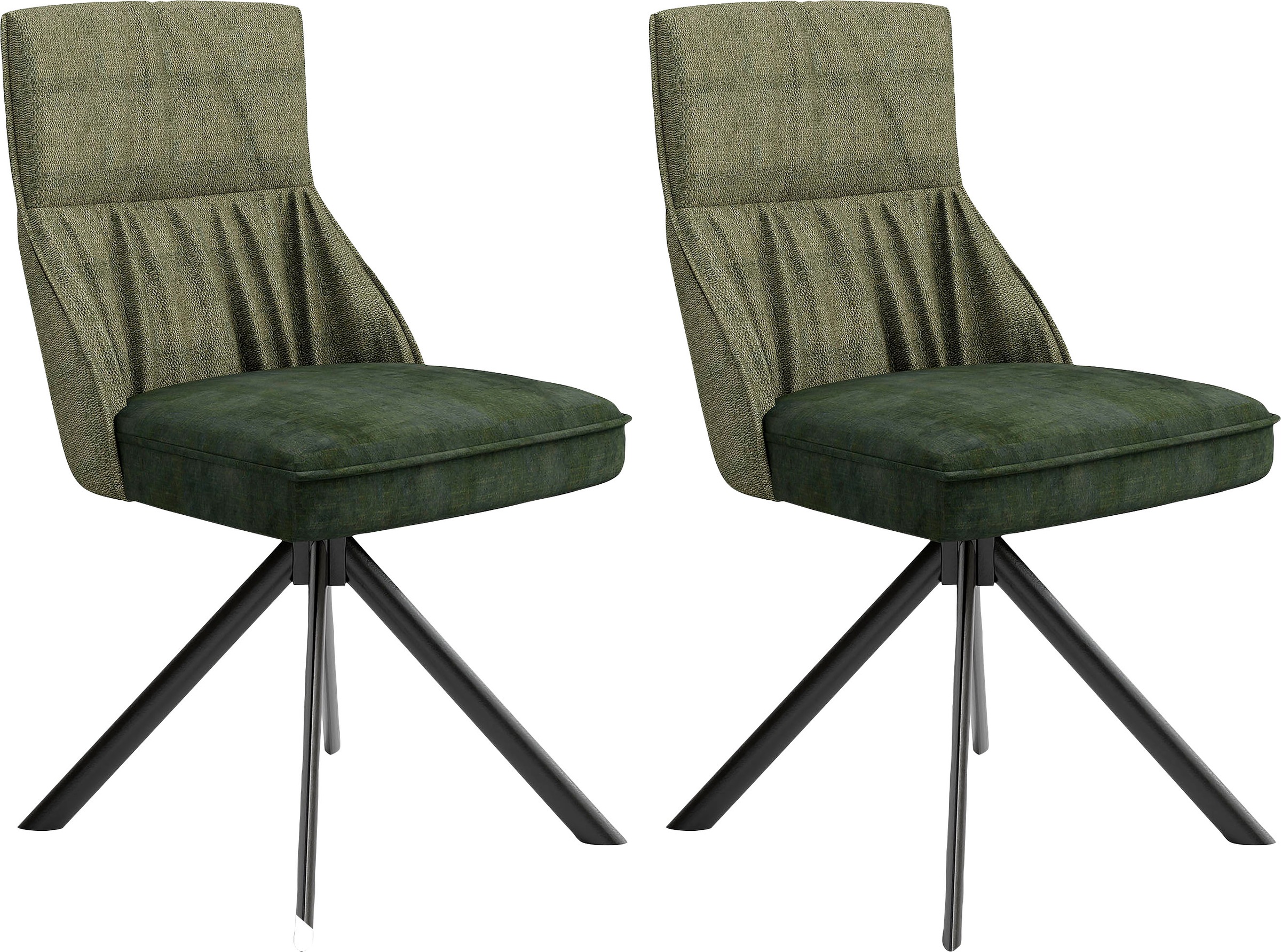 byLIVING Esszimmerstuhl »California«, (Set), 2 St., Samtstoff Velvet-Webstoff, 2er-Set, mit Taschenfederkern, 180 Grad drehbar mit Rückholfunktion